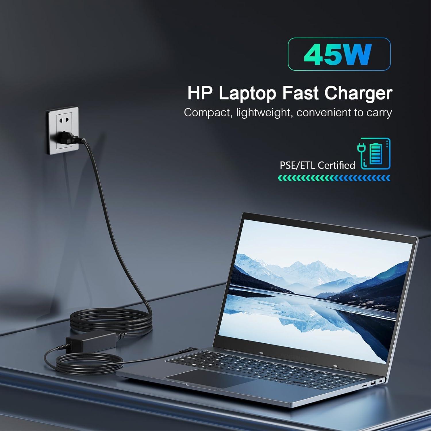 Cargador de Laptop HP 45W Adaptador CA Compatible