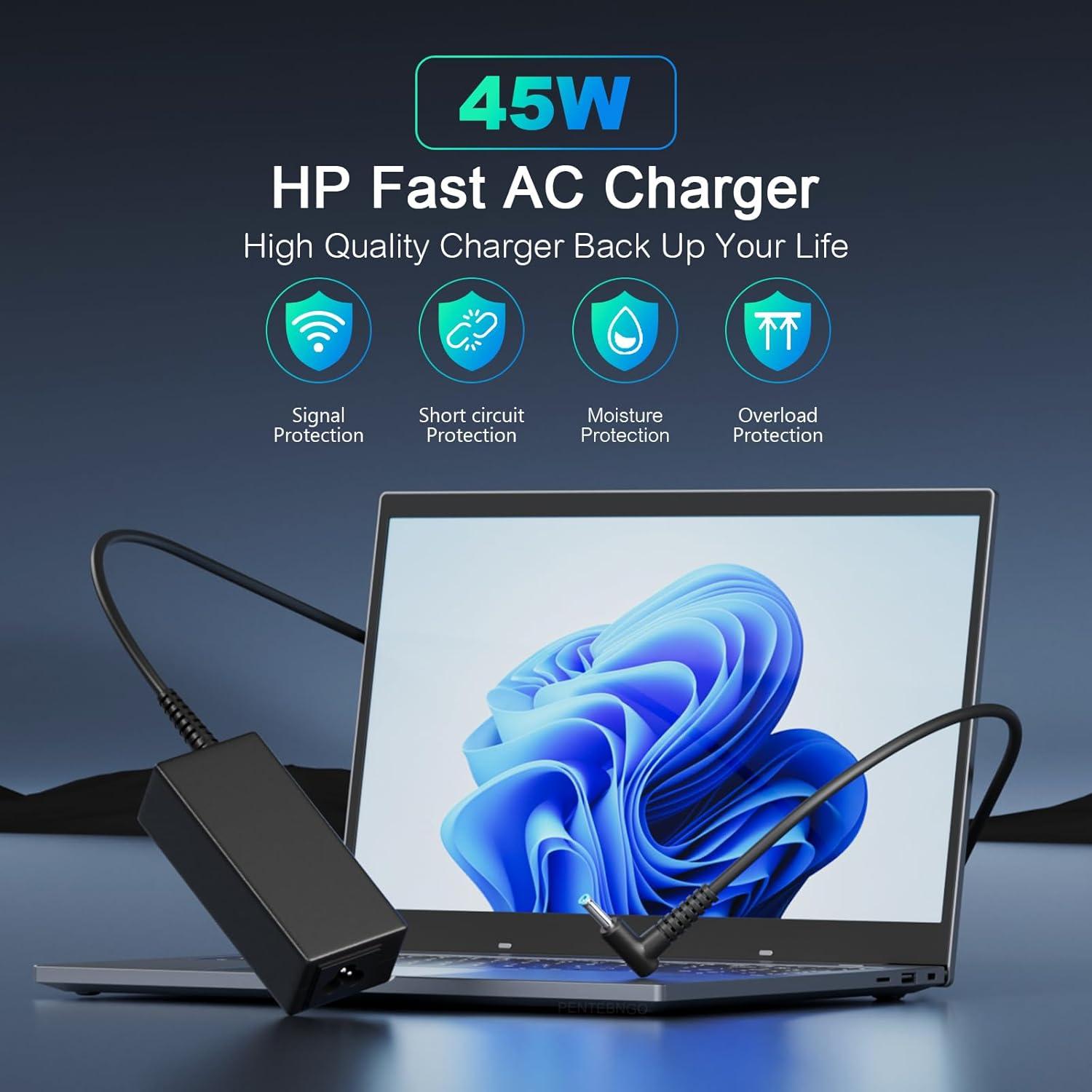 Cargador de Laptop HP 45W Adaptador CA Compatible