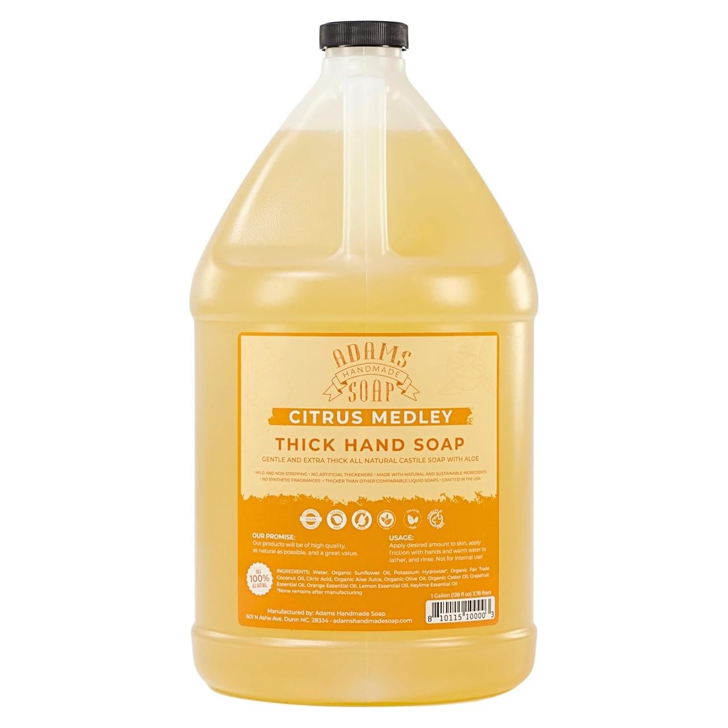 Jabón Líquido de Castile Orgánico Adams 3.78L Mezcla de Cítricos