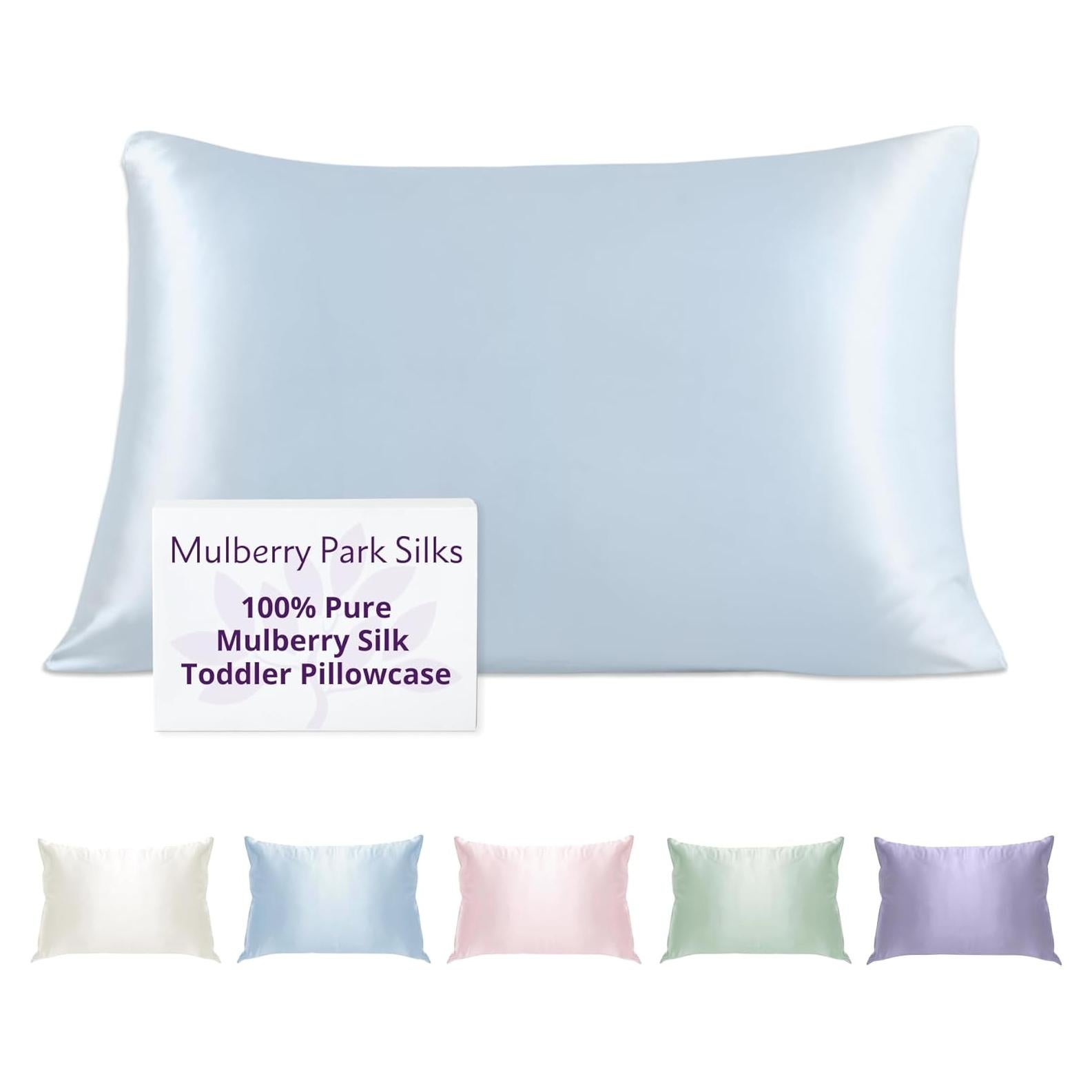 Funda de Almohada de Seda Mulberry Park 33x46 cm Azul