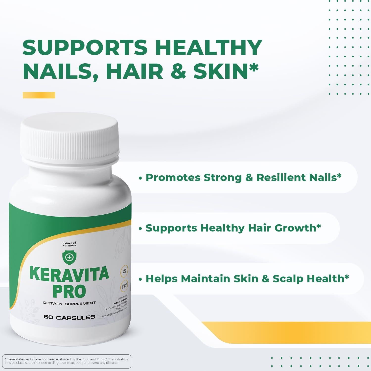 Keravita Pro - Suplemento Natural para Cabello y Uñas 60 Cápsulas