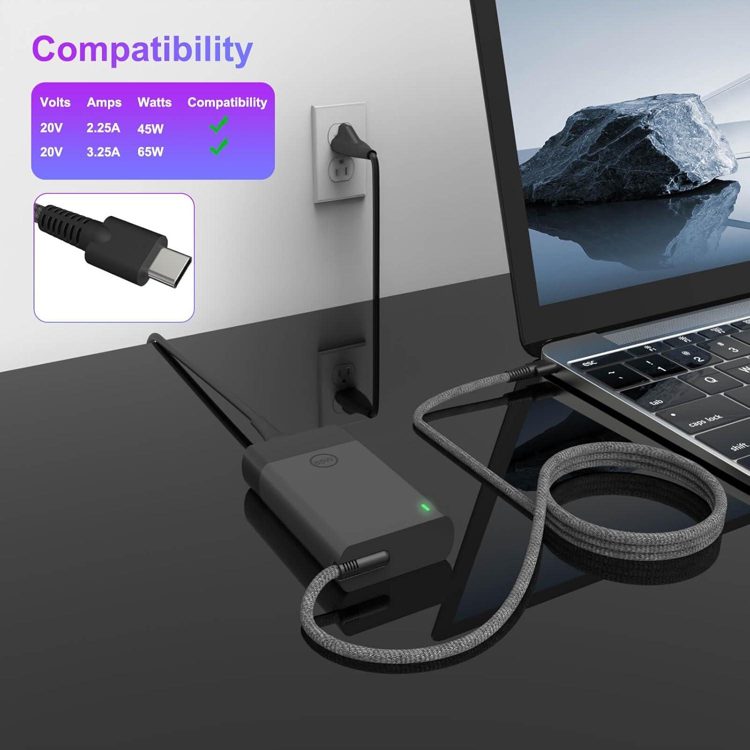 Cargador USB Tipo C 65W para Laptop HP Spectre Envy