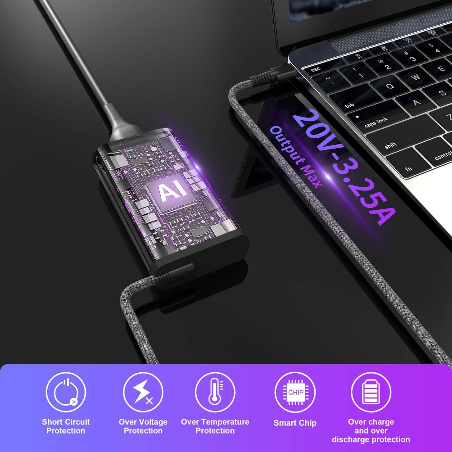 Cargador USB Tipo C 65W para Laptop HP Spectre Envy