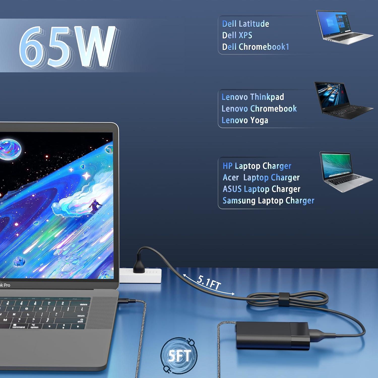 Cargador USB C 65W HP Spectre Elitebook Envy ProBook