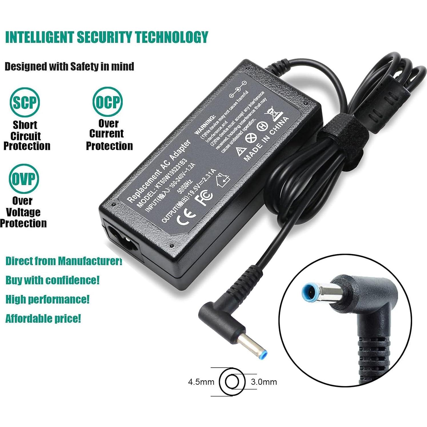 Cargador Laptop HP 45W Punta Redonda 4.5x3.0mm