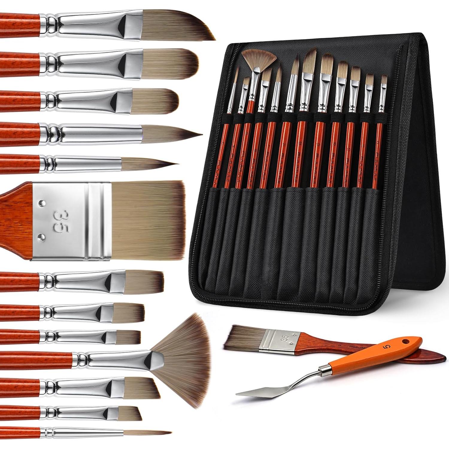 Juego de Pinceles de Pintura Acrílica Fuumuui 14 Piezas