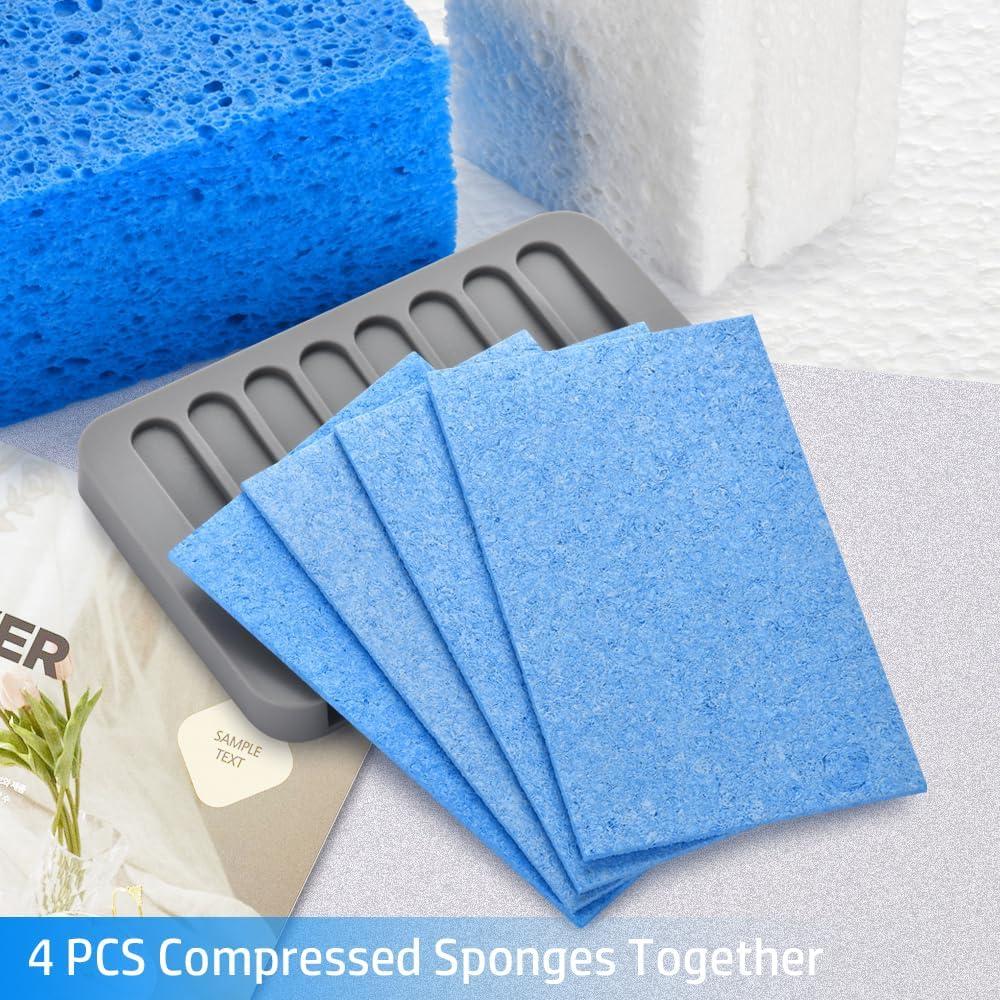 Esponjas de Cocina Mcyye 4PCS Comprimidas Biodegradables