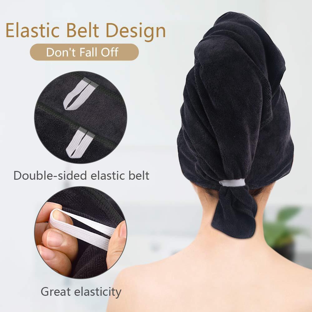 Toalla de Microfibra SUNLAND para Secado Rápido de Cabello 61x109 cm Negra