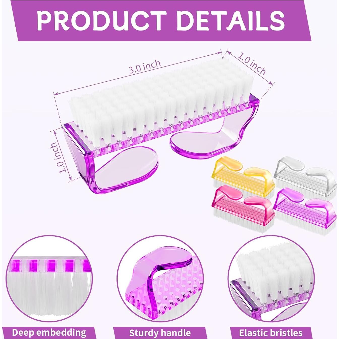 Kit de Cepillos de Uñas SQULIGT - 8 Piezas, Antideslizante