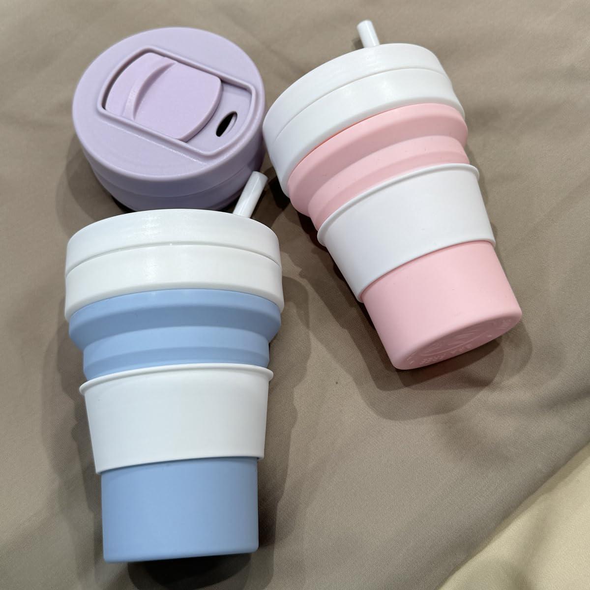 Taza de Viaje Plegable CYNROFVEN Silicona 350ml Gris