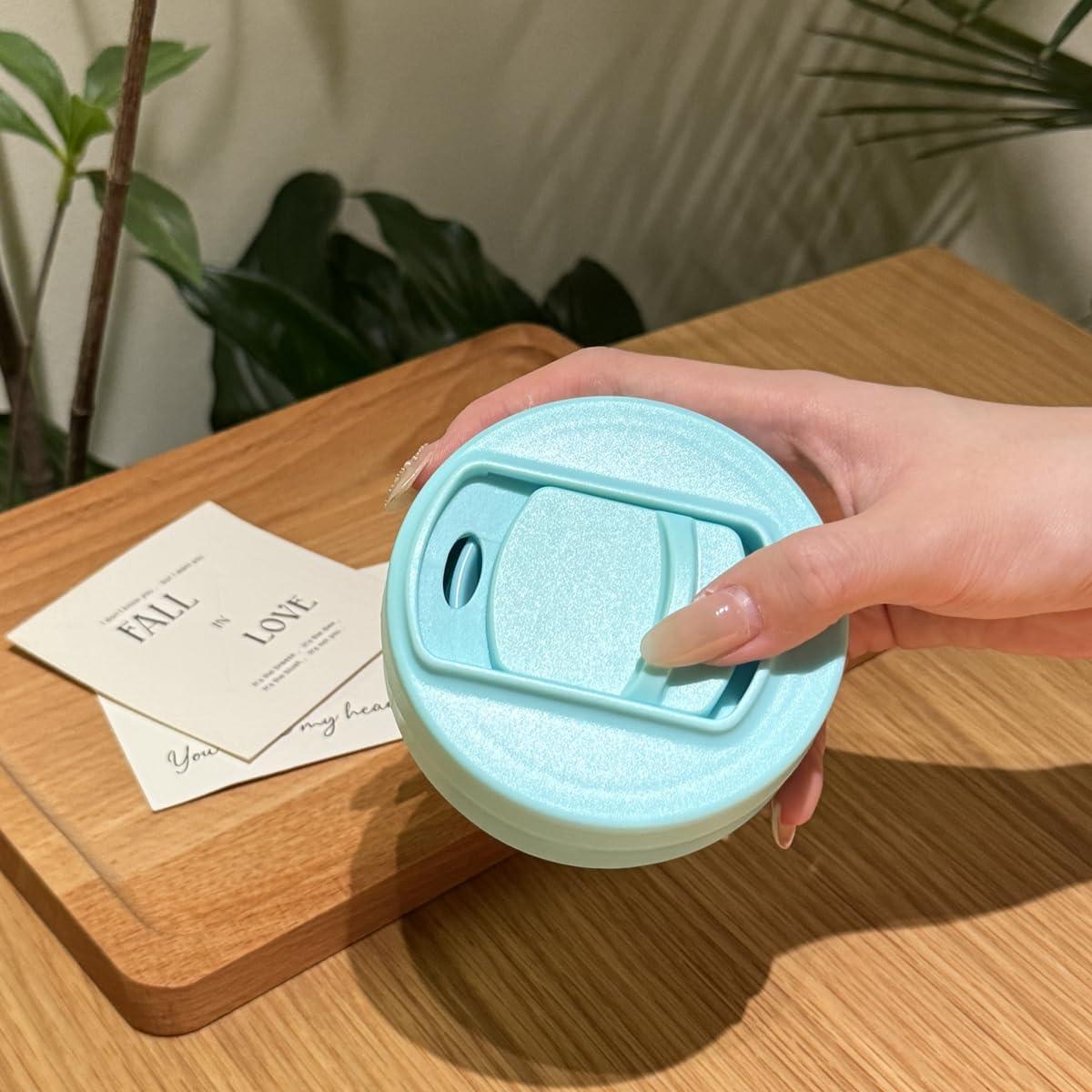 Taza de Viaje Plegable CYNROFVEN Silicona 350ml Gris