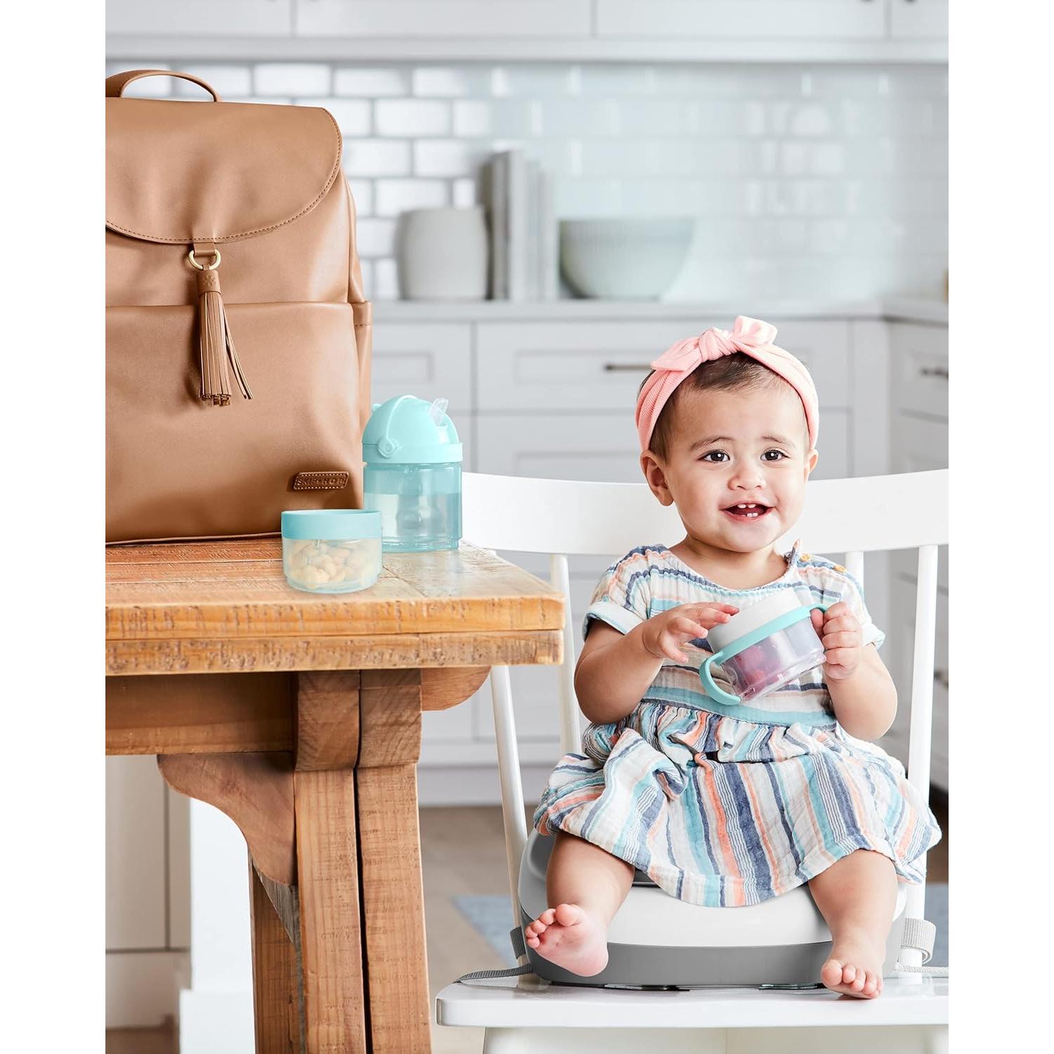 Set de Comida 7 Piezas Skip Hop Sip-to-Snack Teal/Gris