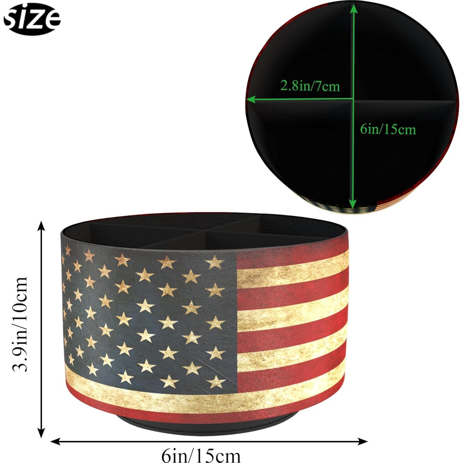 Organizador de Escritorio Hennaja Cuero Redondo 4 Compartimentos