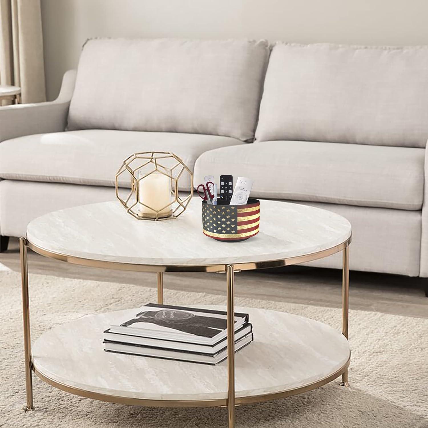 Organizador de Escritorio Hennaja Cuero Redondo 4 Compartimentos