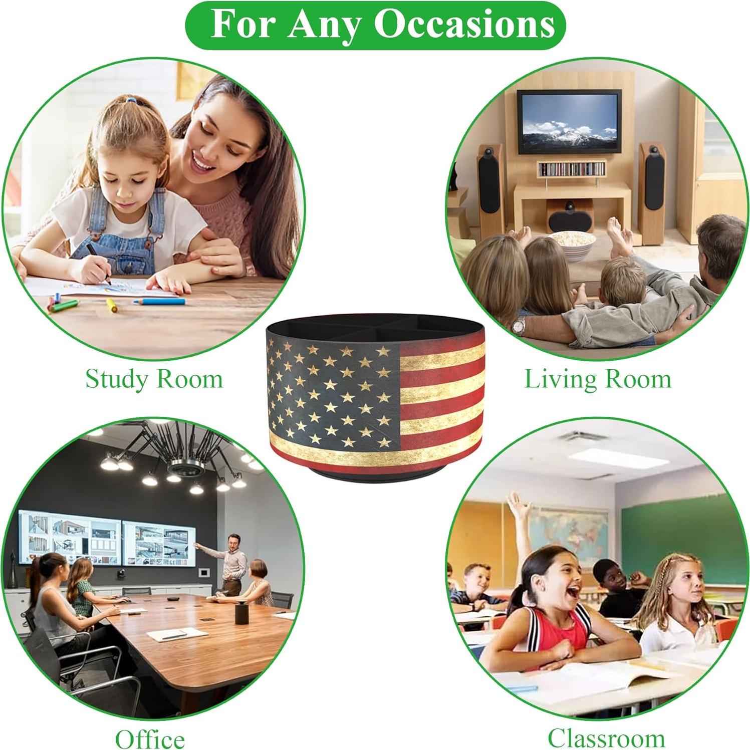 Organizador de Escritorio Hennaja Cuero Redondo 4 Compartimentos