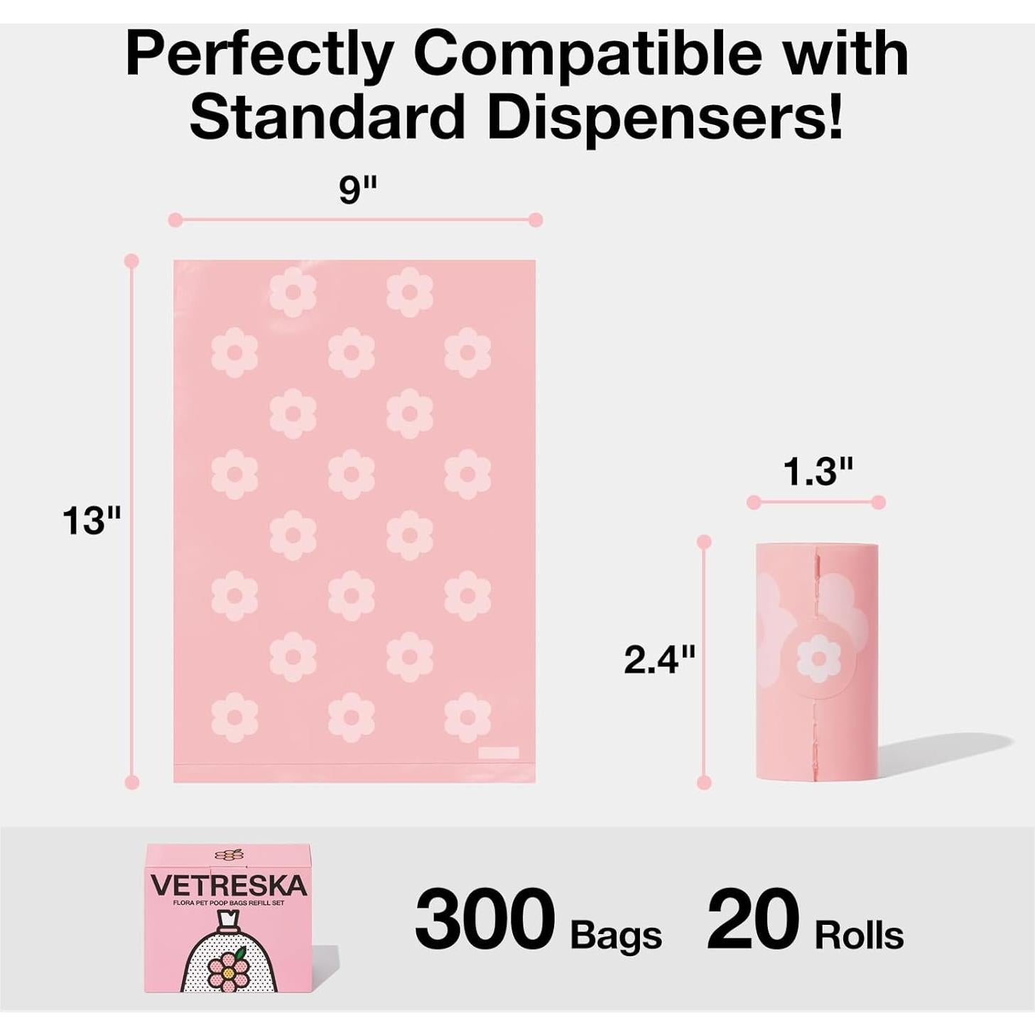 Bolsas de Basura para Perros VETRESKA Aroma Lavanda 300 Unidades
