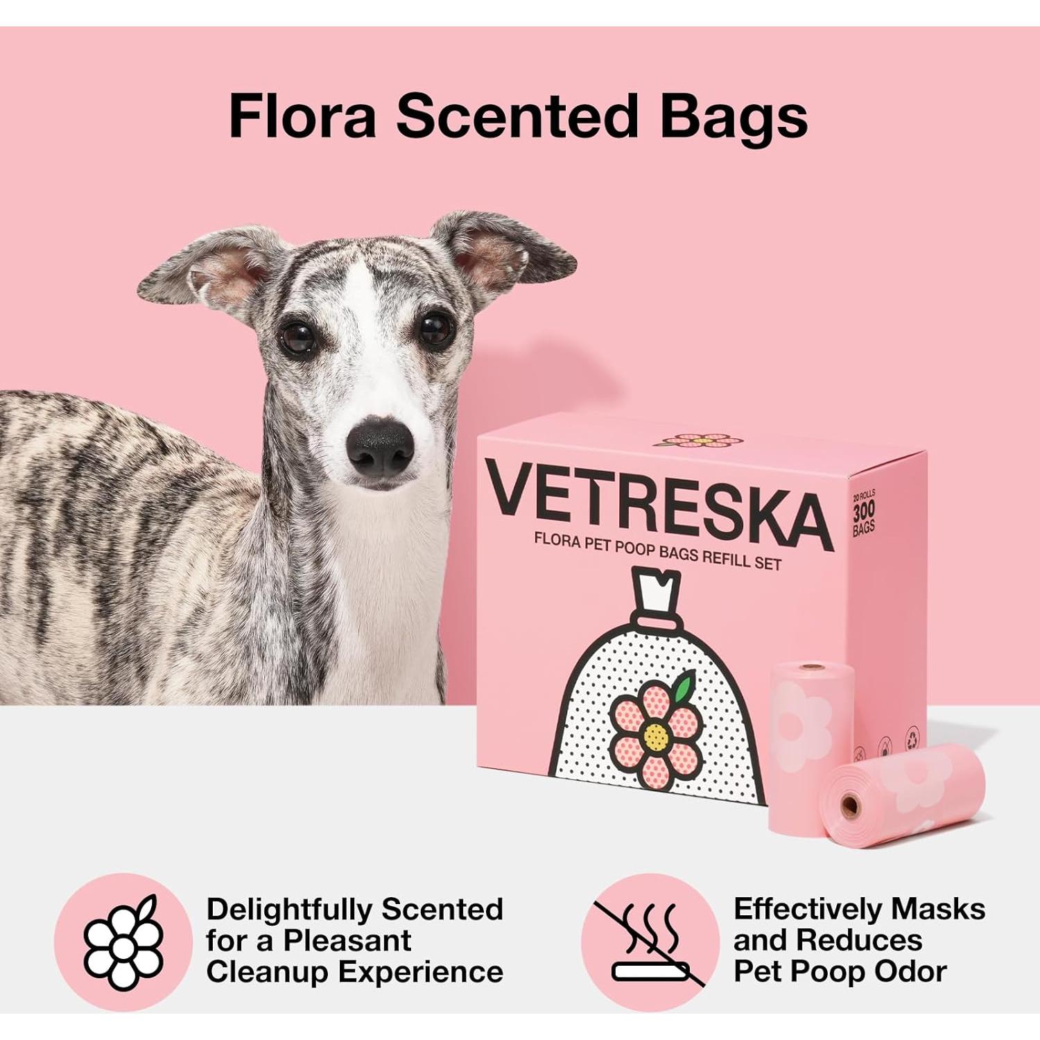 Bolsas de Basura para Perros VETRESKA Aroma Lavanda 300 Unidades