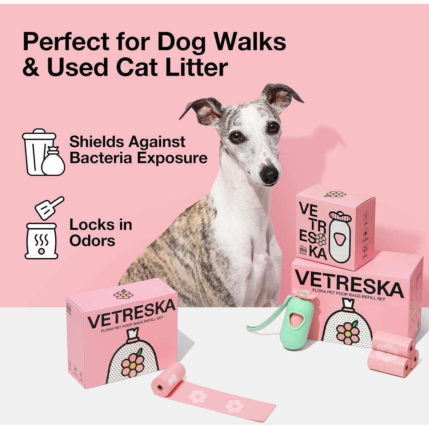 Bolsas de Basura para Perros VETRESKA Aroma Lavanda 300 Unidades