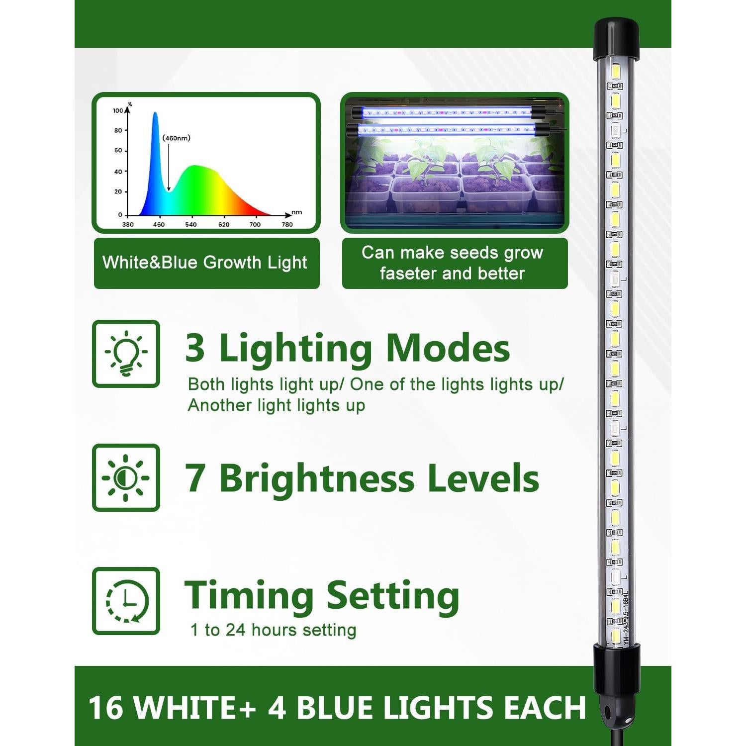 Kit de Inicio de Semillas joyhalo 12 Celdas con Luz y Calefacción