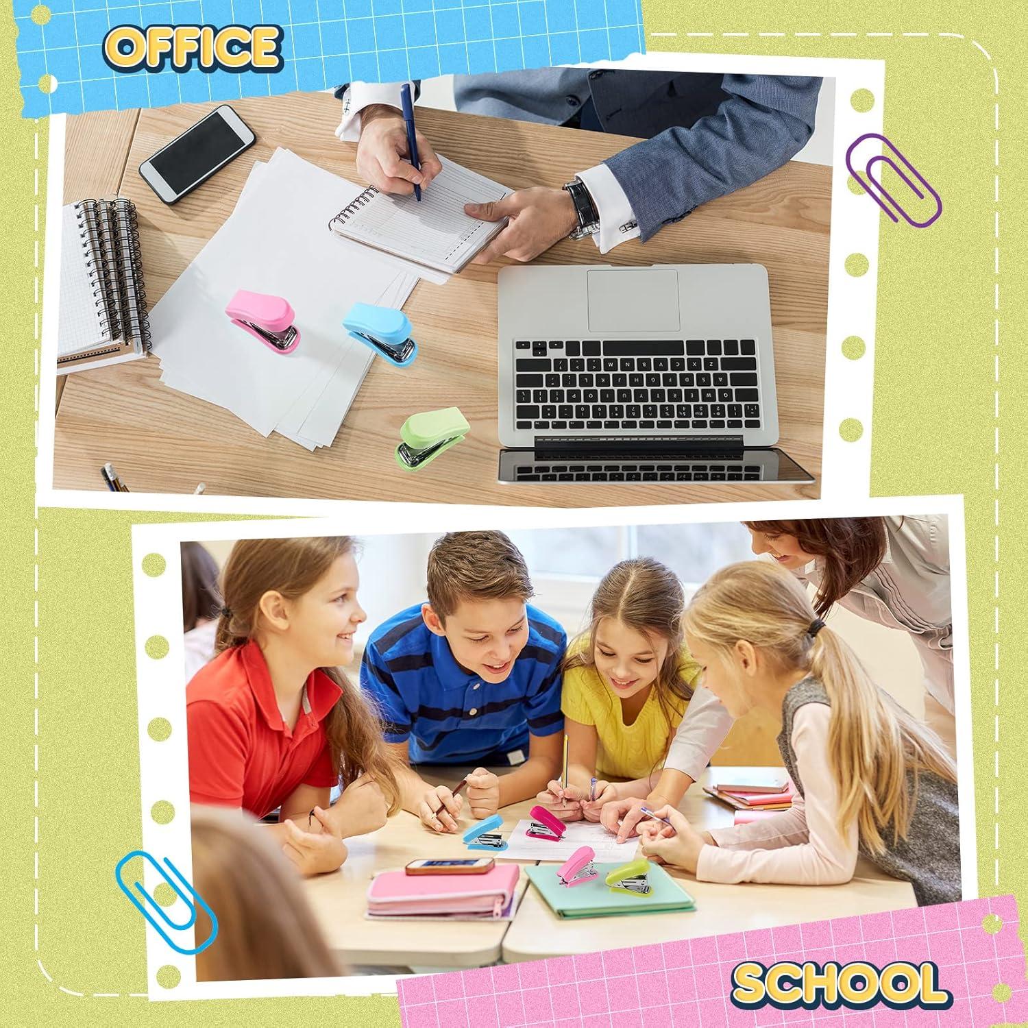 Juego de 12 Grapadoras Mini Ctosree con Grapas - 4 Colores