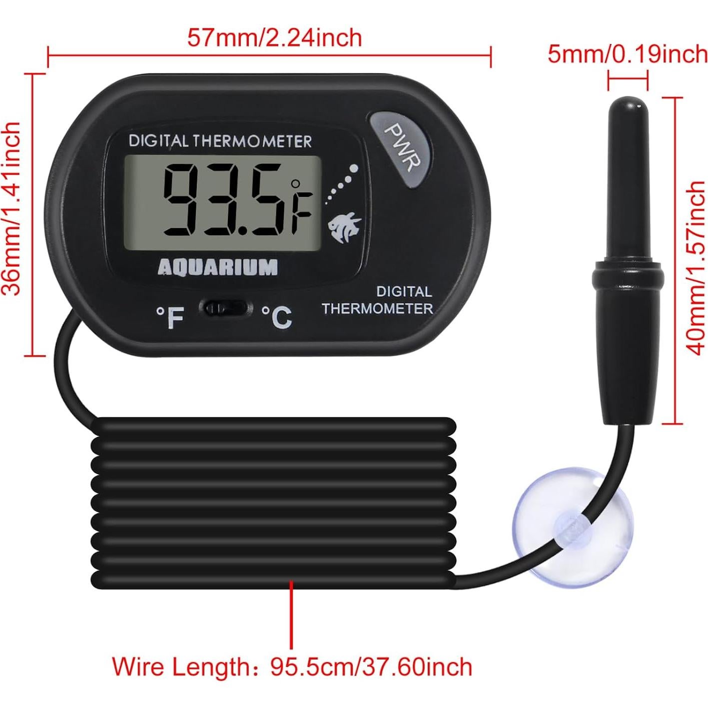 Termómetro Digital para Acuario DWEII ST-3 2Pack LCD Preciso