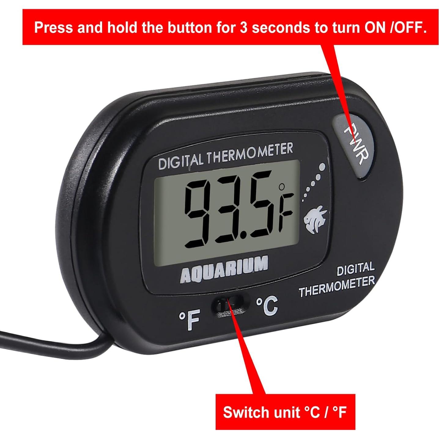 Termómetro Digital para Acuario DWEII ST-3 2Pack LCD Preciso