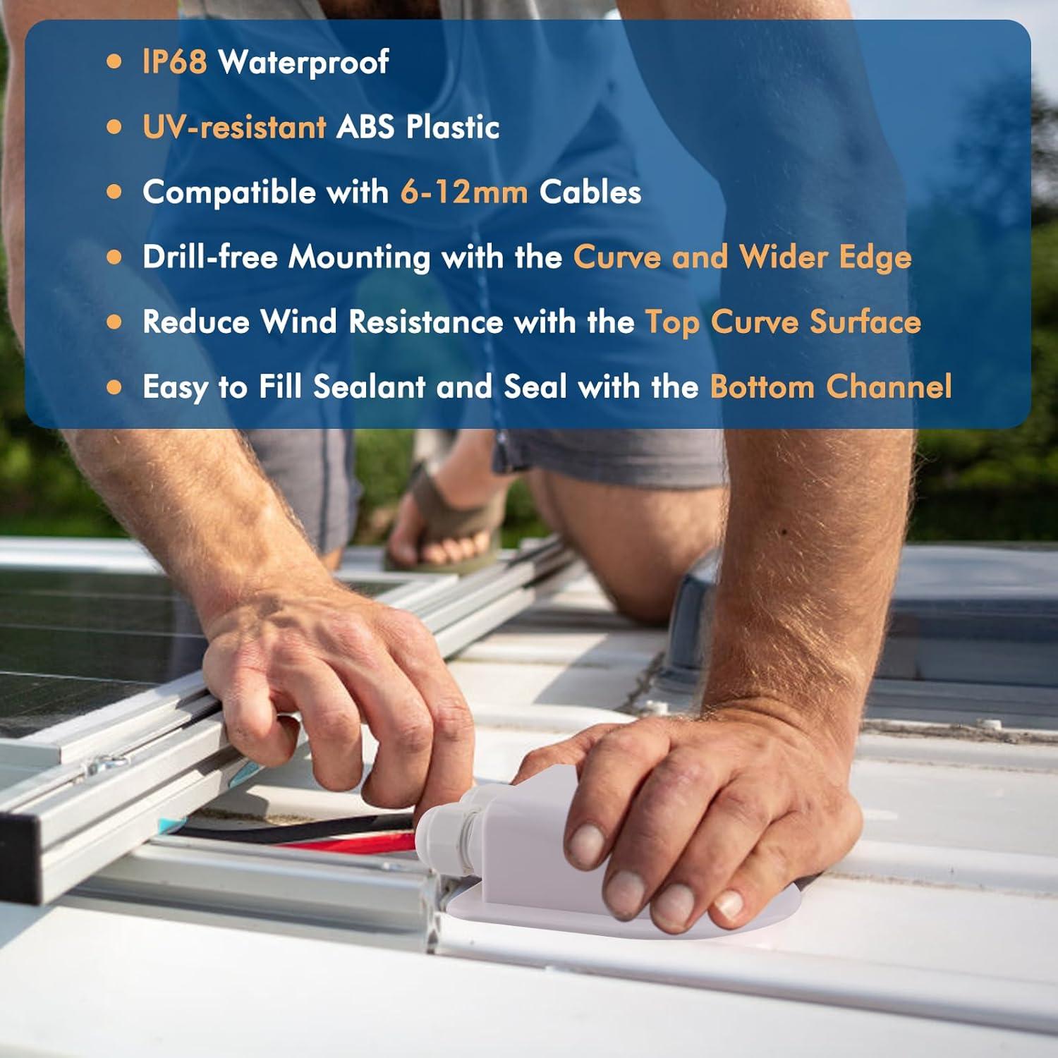 Entrante de Cable Solar IP68 Restmo Doble Resistente 4x9.5cm