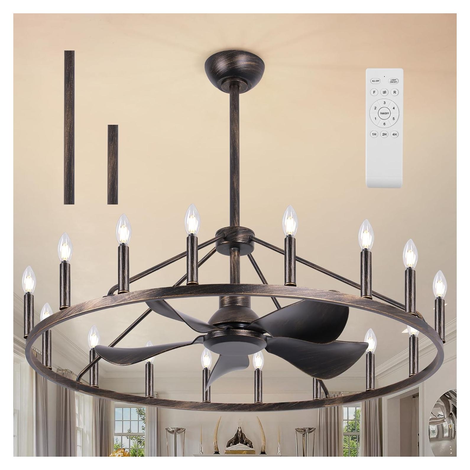 Ventilador de Techo Candelabro REDSTAR 110.2 cm Bronce Antiguo