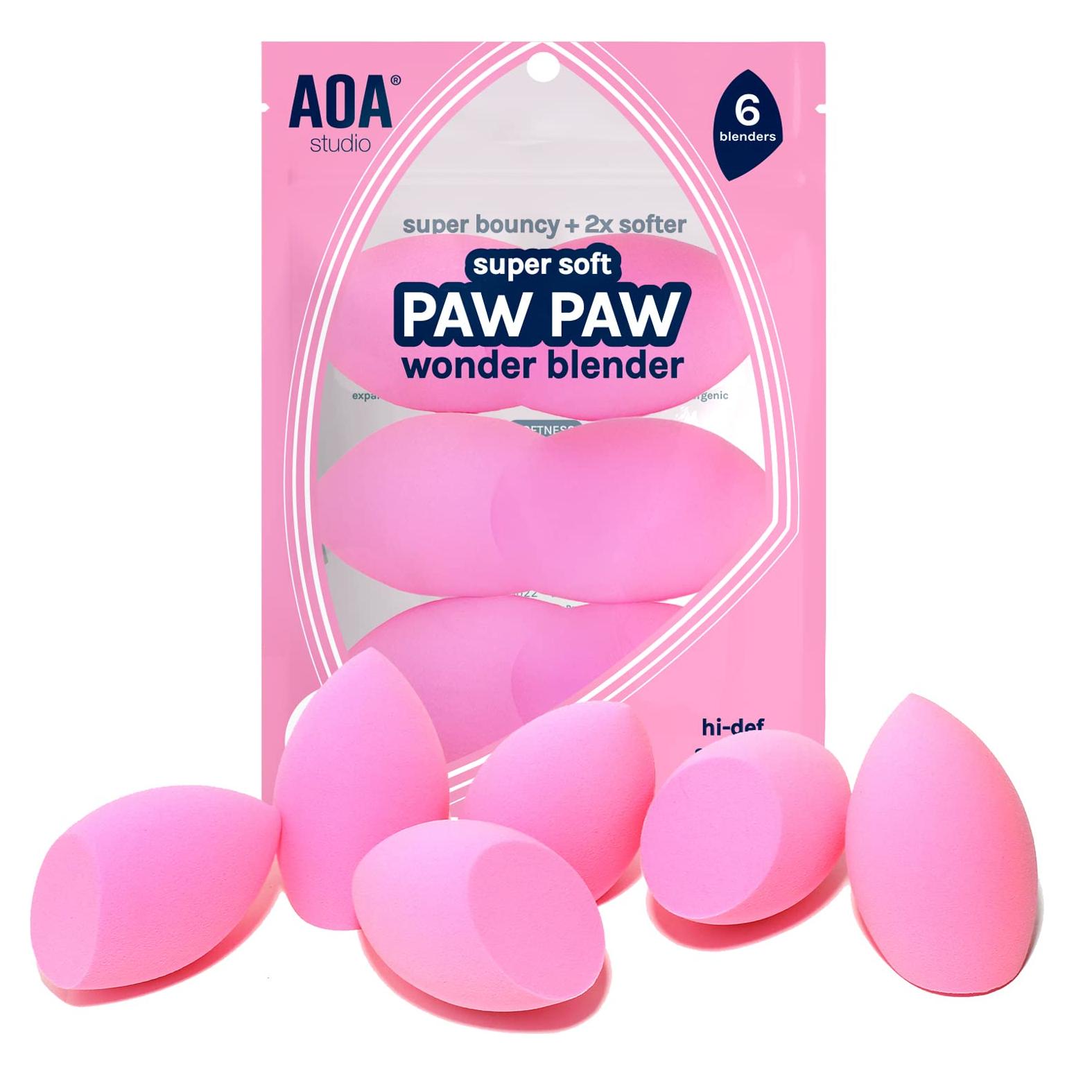 Conjunto de 6 Esponjas de Maquillaje AOA Studio Rosa Libre de Látex