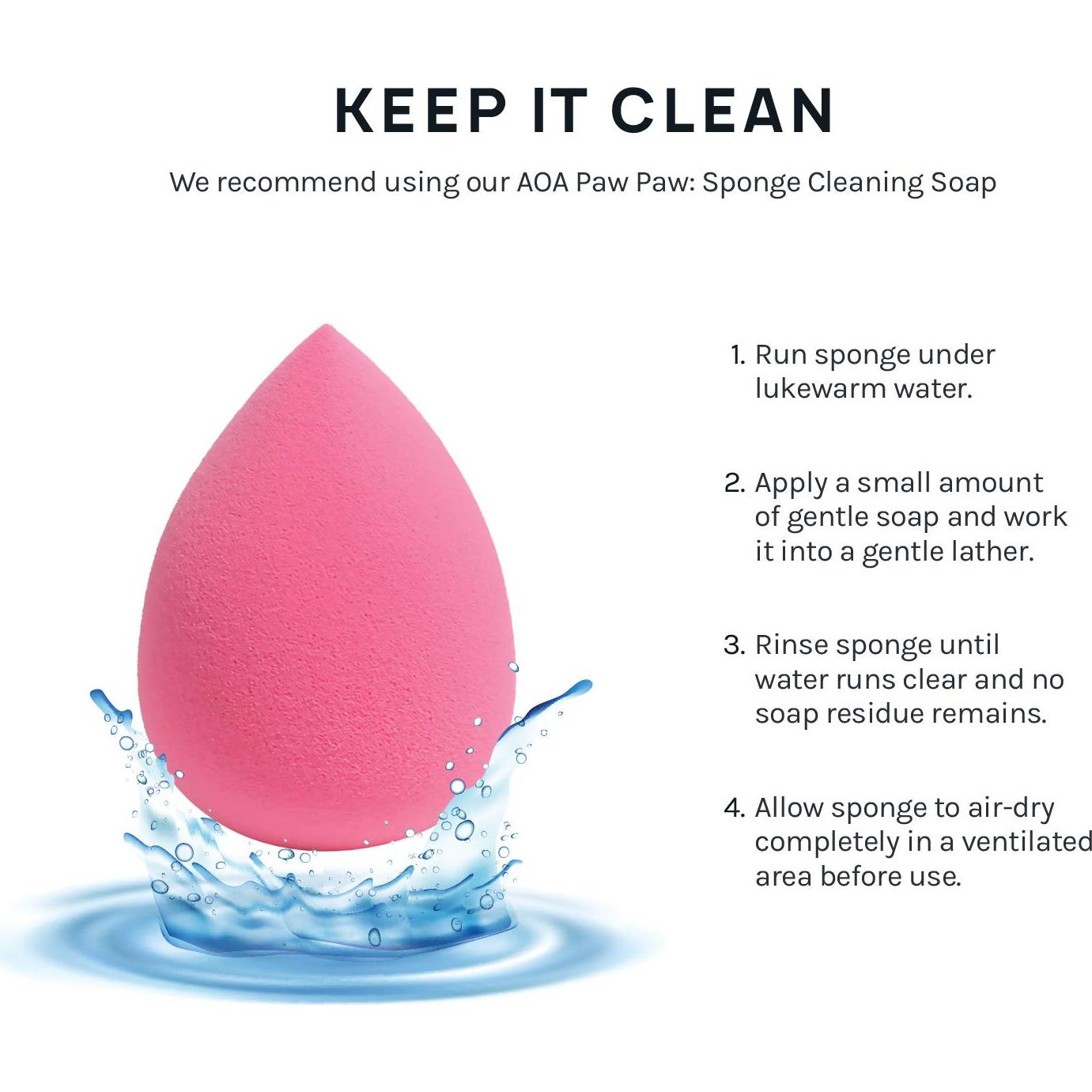 Conjunto de 6 Esponjas de Maquillaje AOA Studio Rosa Libre de Látex