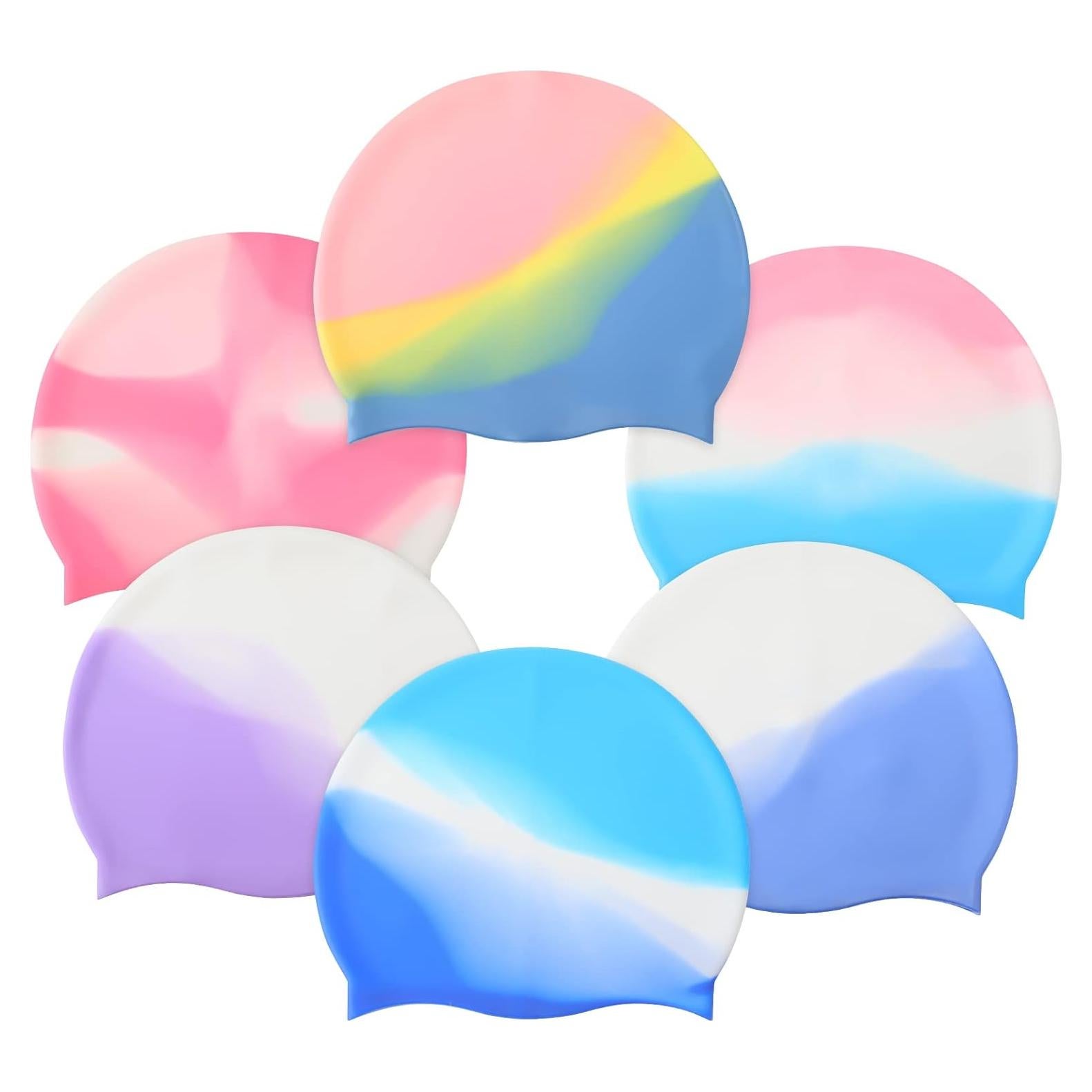 Gorros de Natación de Silicona Syhood 6 Piezas Unisex