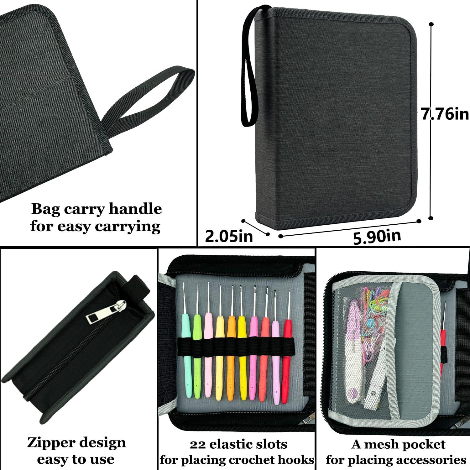 Set de Ganchillos Ergonómicos Hobekoee 22 Piezas 0.5-10mm