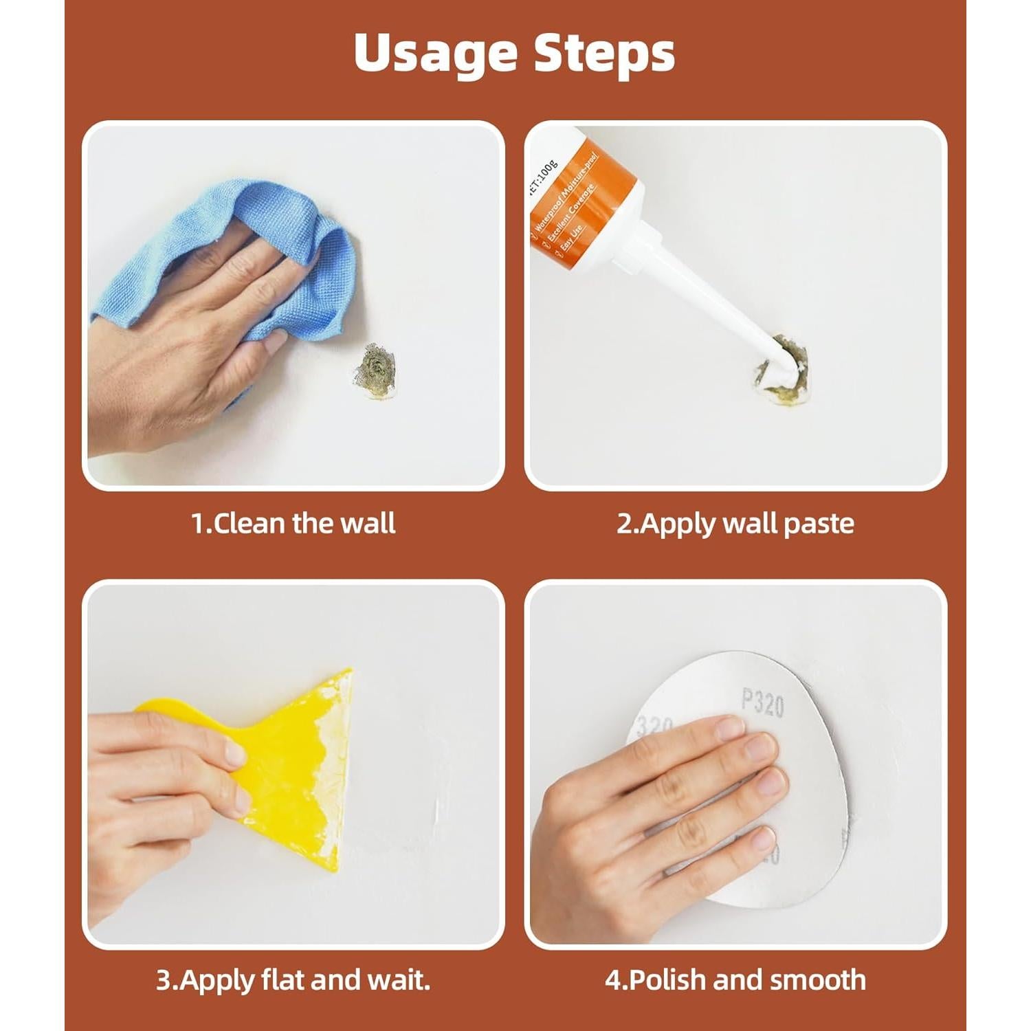 Kit de Reparación de Pared HKING BQG301 - 3 Paquetes de Masilla