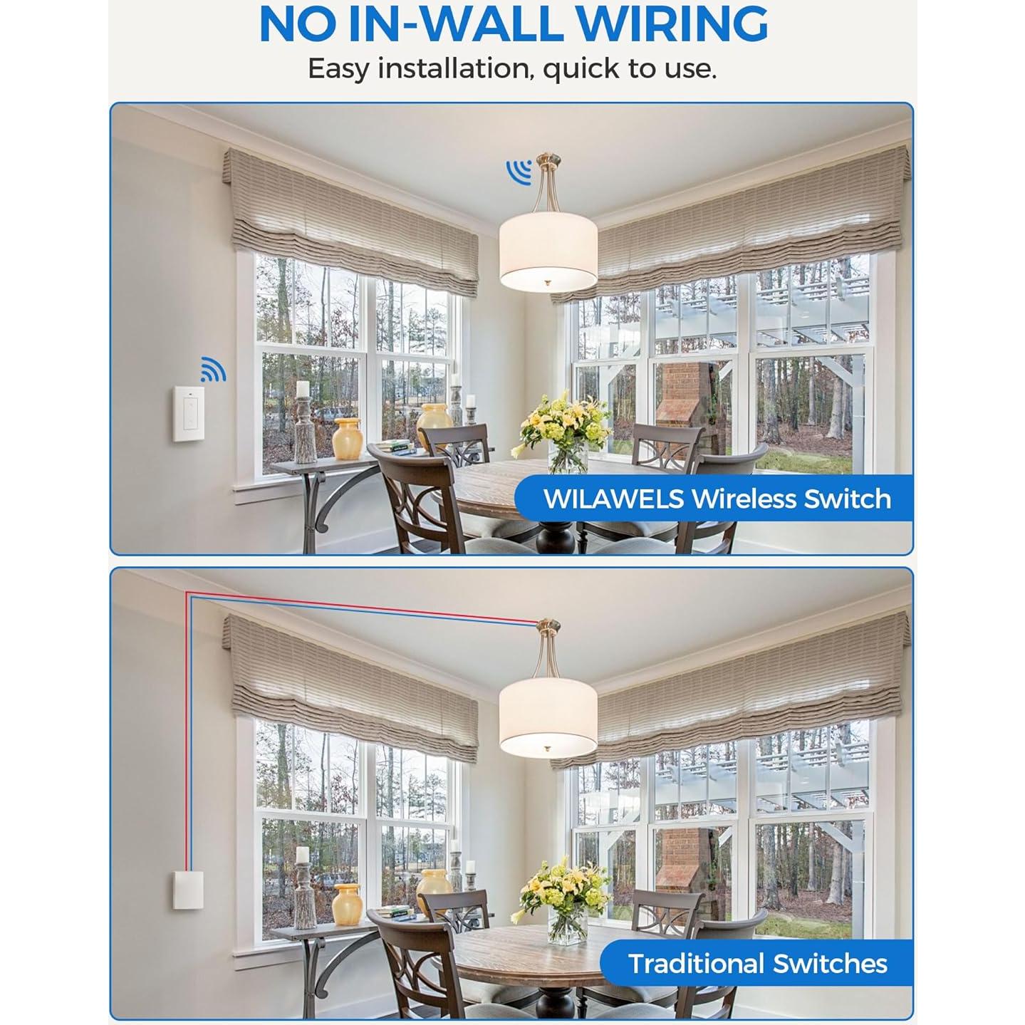 Kit Interruptor y Receptor Inalámbrico WILAWELS 100FT