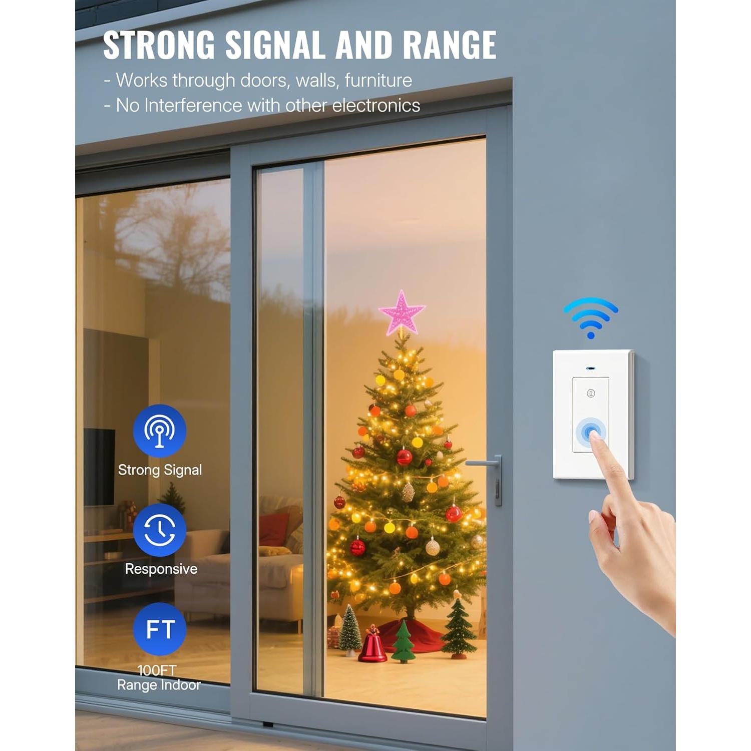 Kit Interruptor y Receptor Inalámbrico WILAWELS 100FT