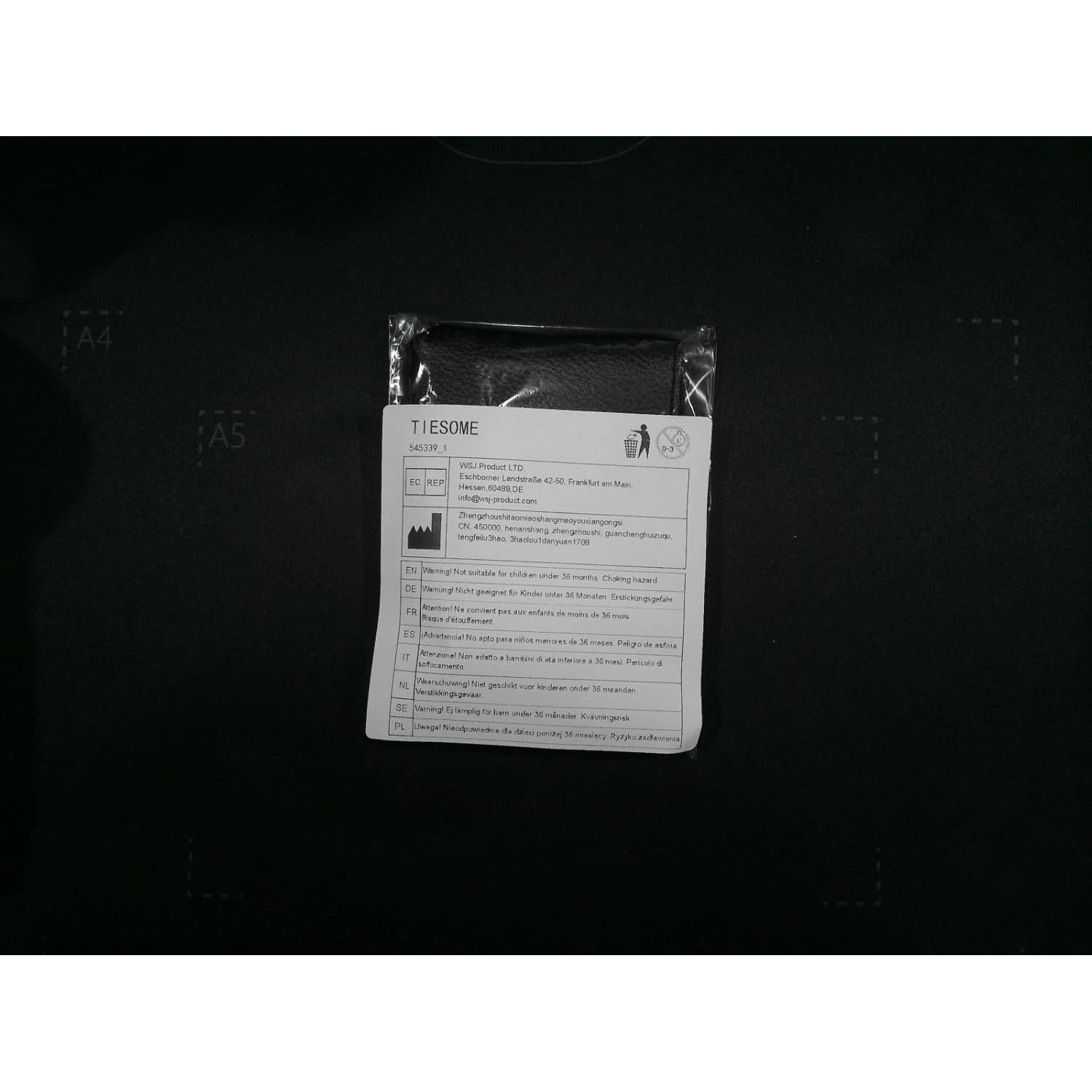 Monedero portátil TIESOME negro PU con cremallera 12x9 cm