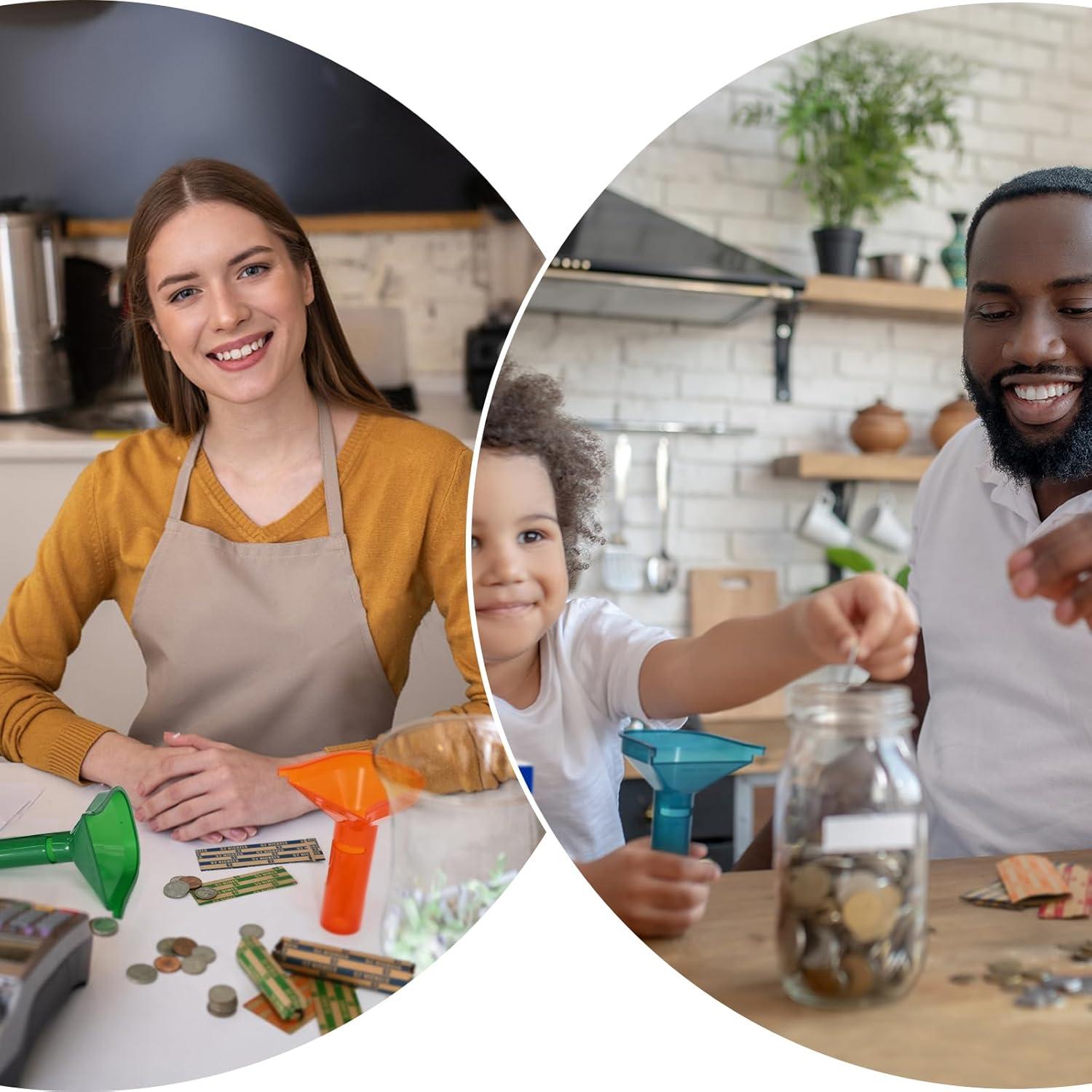 Juego de Tubos para Contar Monedas ESSENTIAL 4 Tubos y 100 Envolturas