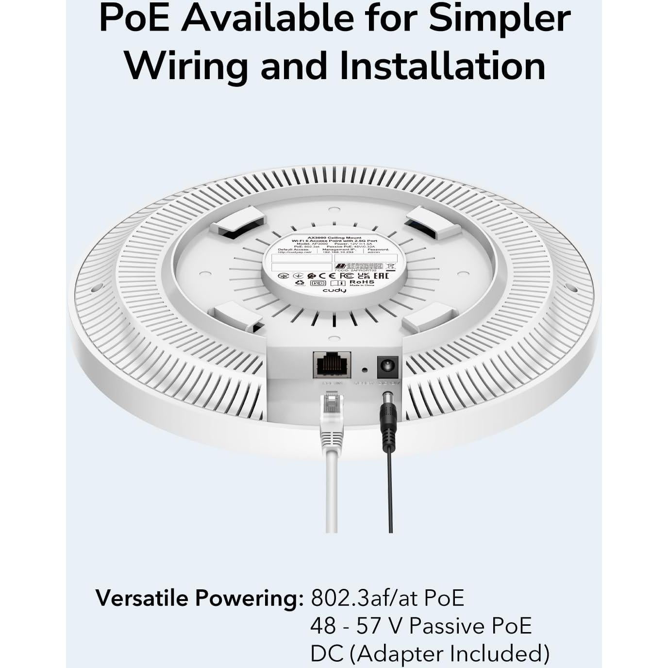 Cudy AX3000 Punto de Acceso WiFi 6 2.5Gbps AP3000