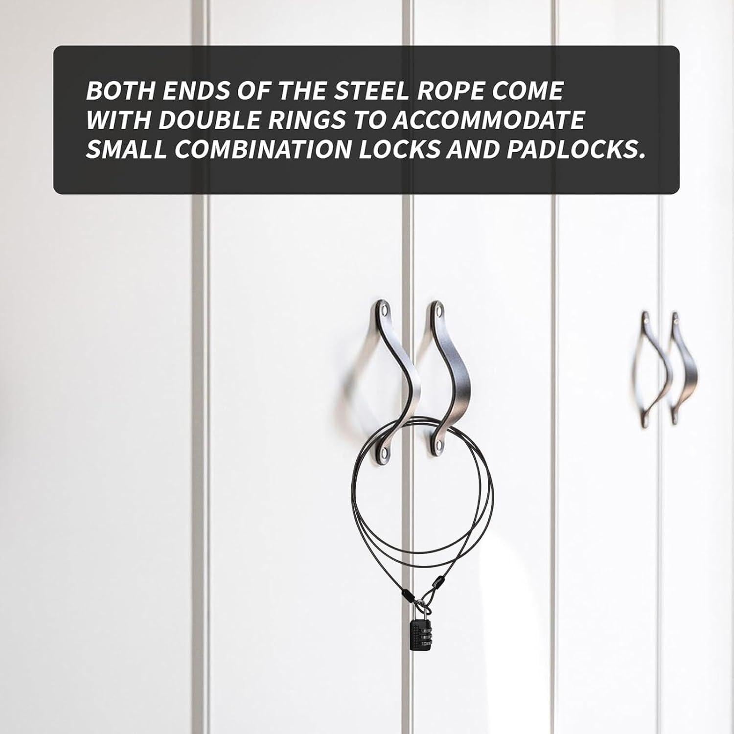 Cable de bloqueo de acero trenzado S SYDIEN 1.52 m negro (4 piezas)