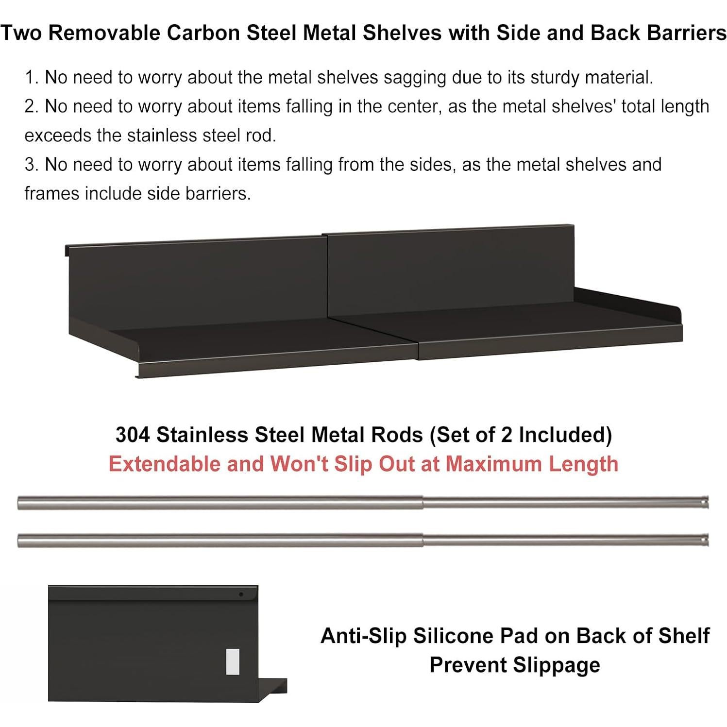 Organizador Expandible Bajo Gabinete SHINEWON Negro 1 Paquete