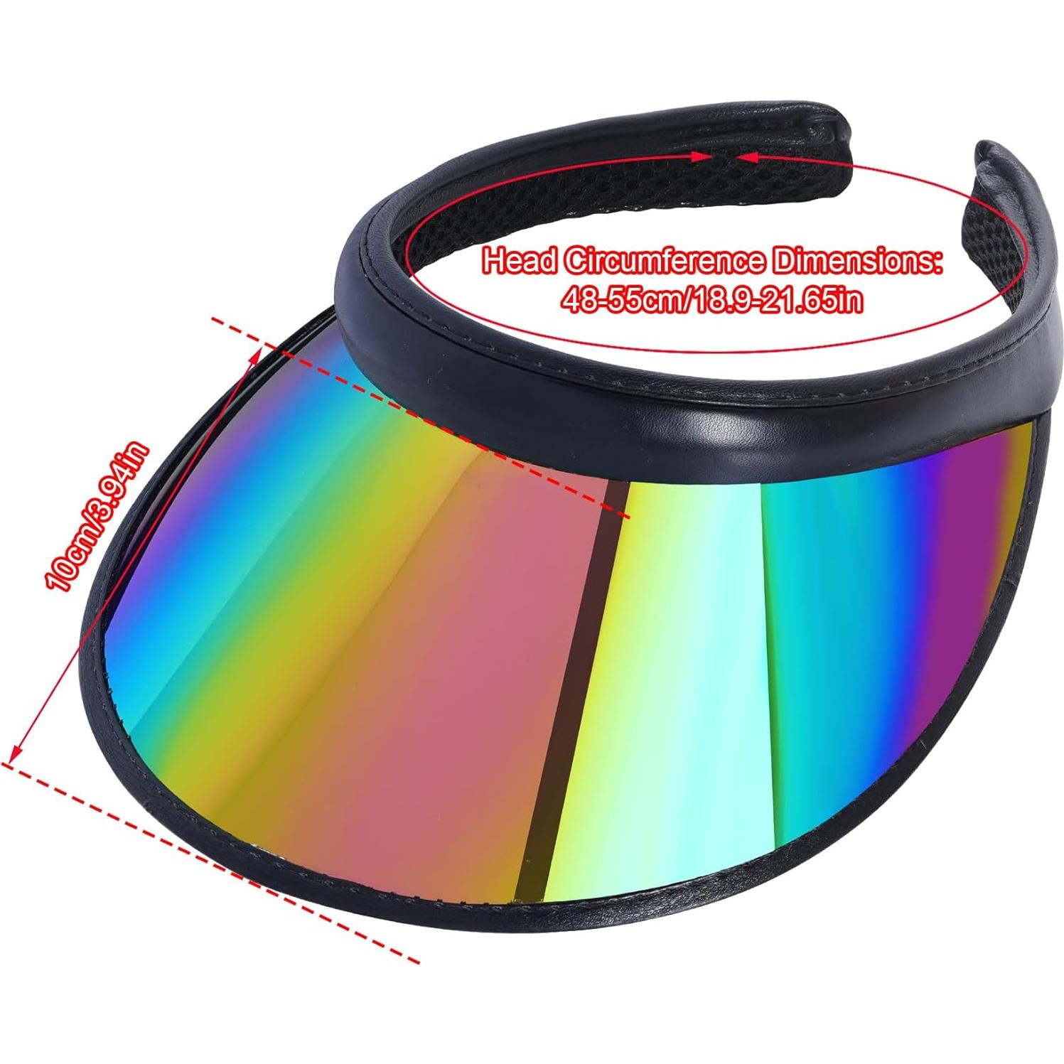 Paquete de 2 Sombreros Visera de Sol UV Iridiscente Unisex