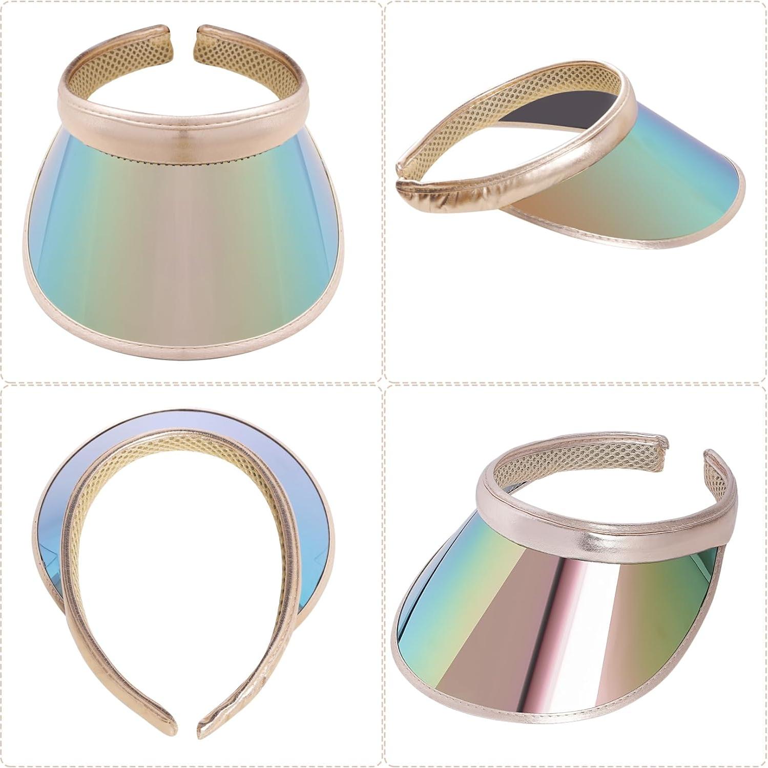 Paquete de 2 Sombreros Visera de Sol UV Iridiscente Unisex