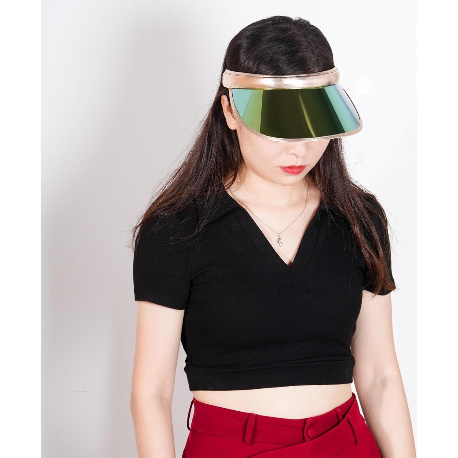 Paquete de 2 Sombreros Visera de Sol UV Iridiscente Unisex