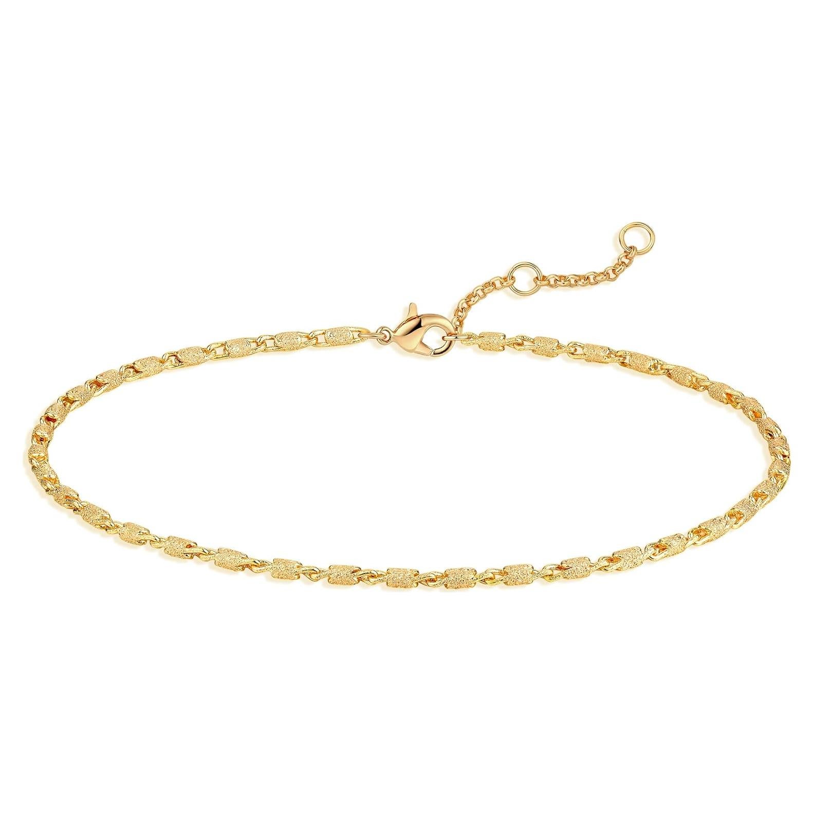 Pulsera de Tobillo MTMY Gold para Mujeres, Chapada en Oro 14K
