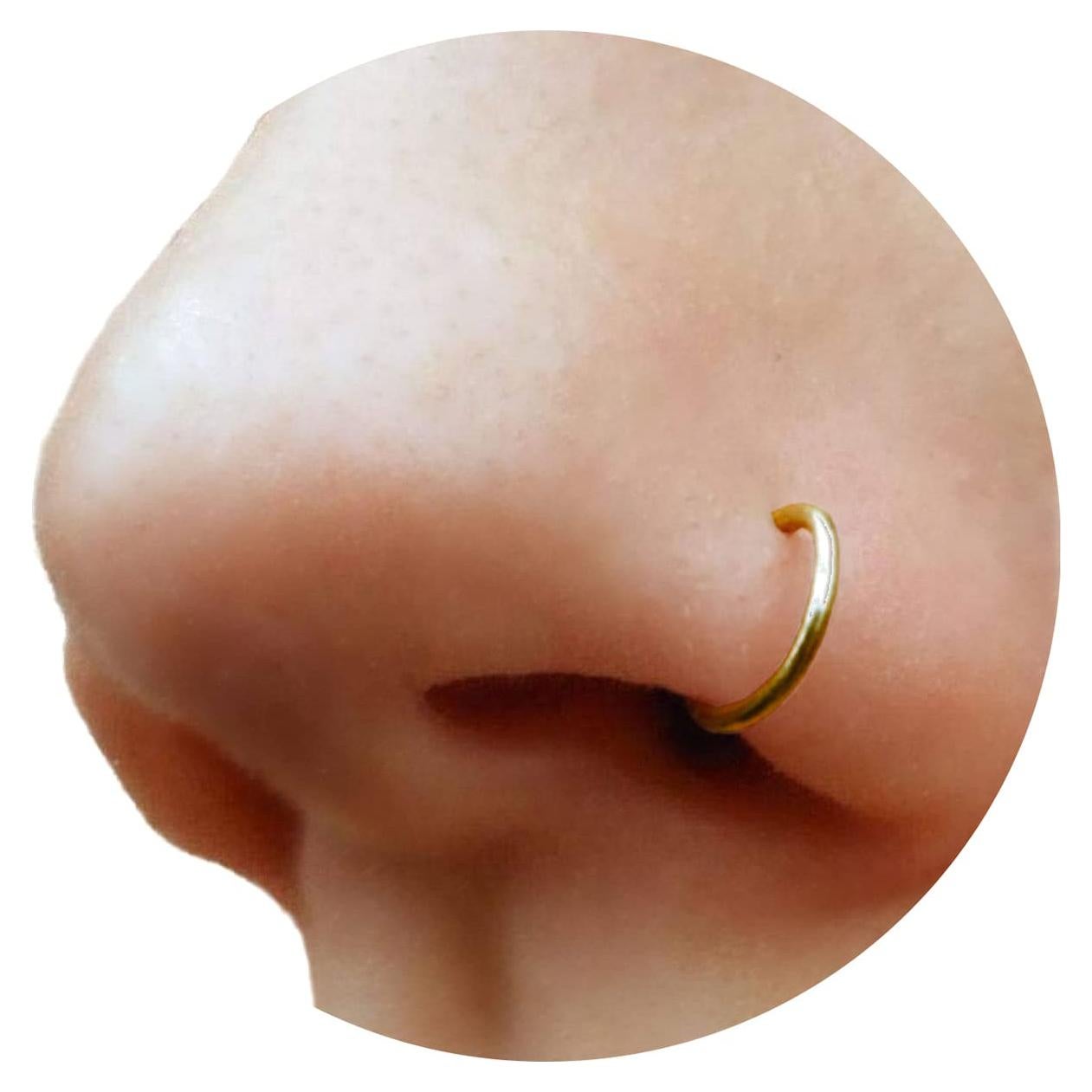 Anillo de Nariz Falso Clip On 20g - Oro Relleno 14k - 6mm