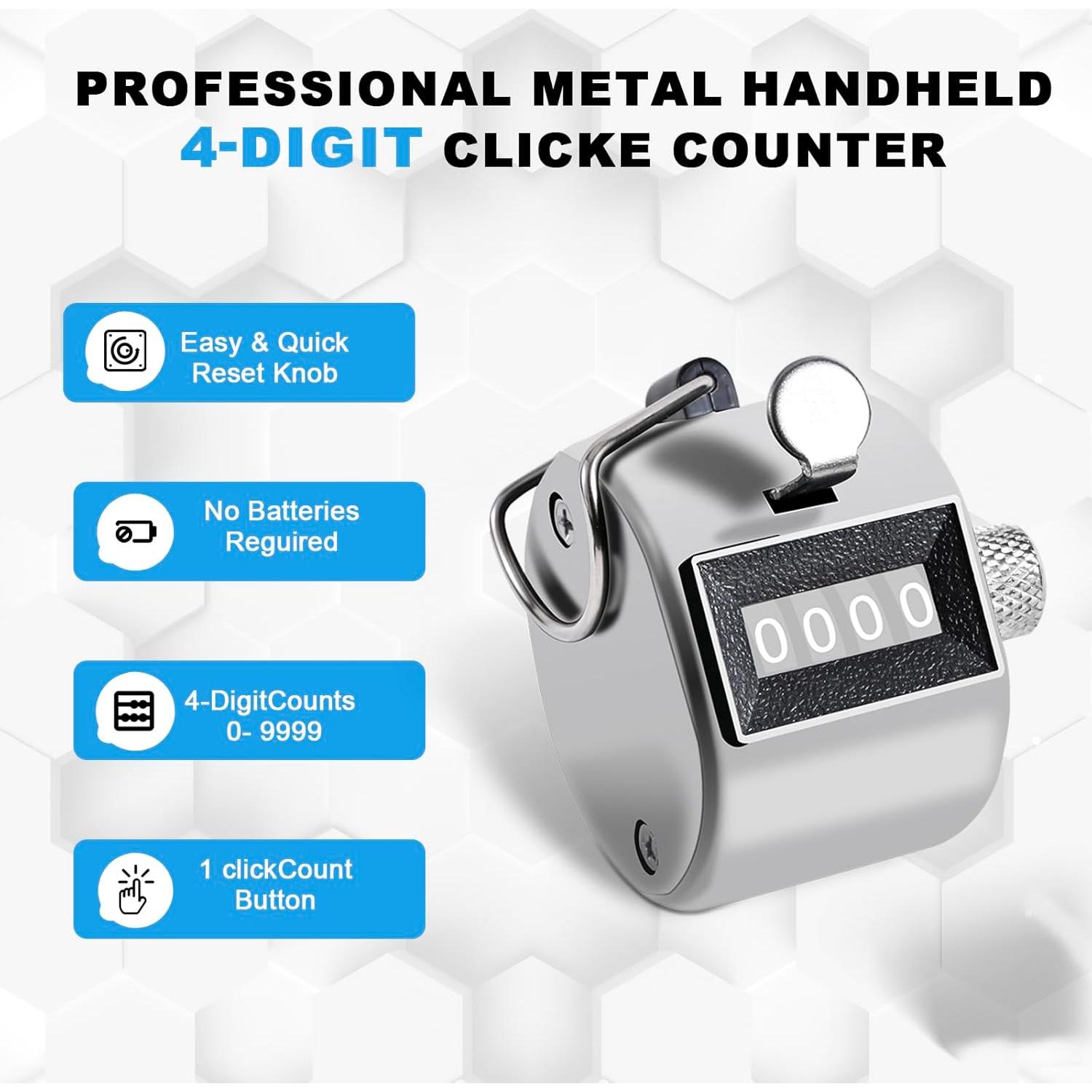 Contador de Tally de Metal TESEAS 4 Dígitos Manual