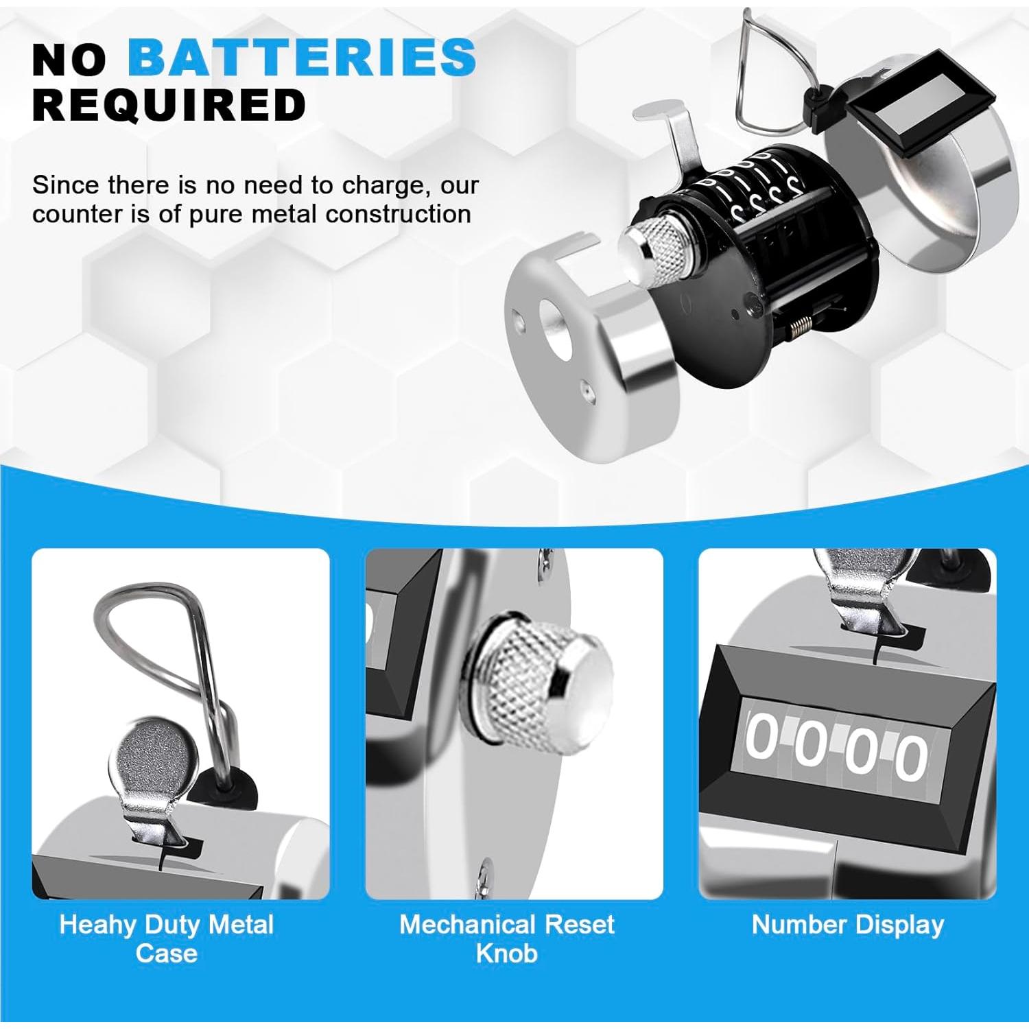 Contador de Tally de Metal TESEAS 4 Dígitos Manual