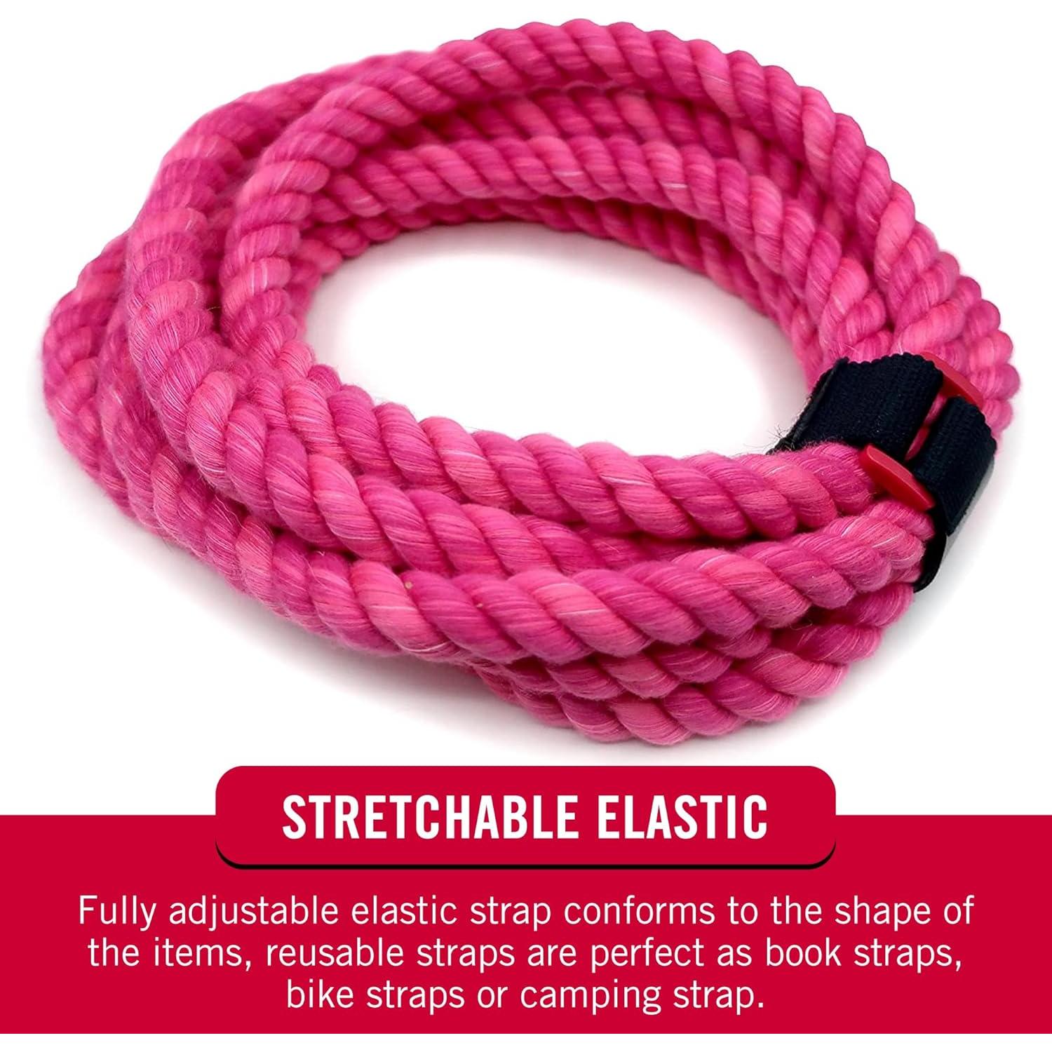 Correas Elásticas VELCRO 20.32cm Ajustables Paquete de 4 Negro