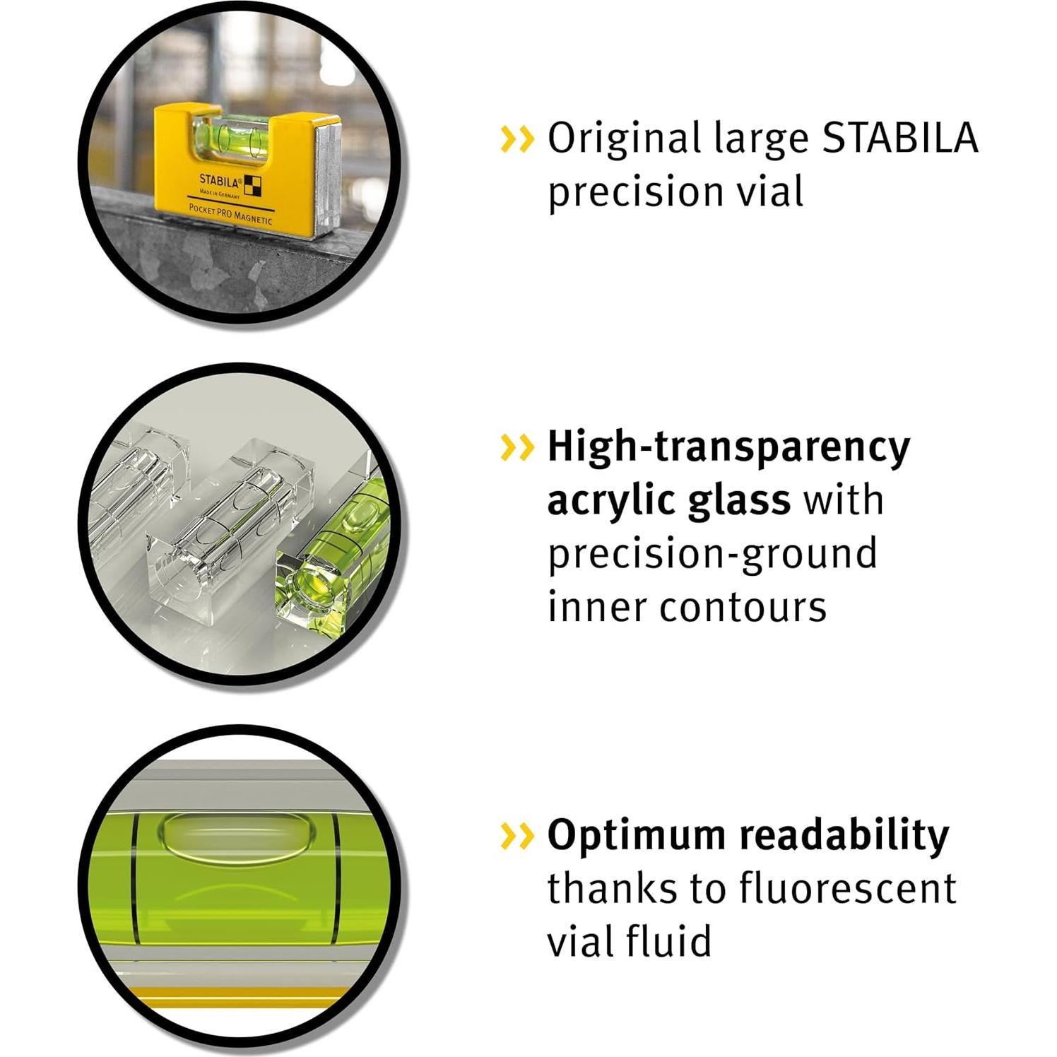 Nivel de Burbuja Magnético STABILA Pocket Pro 7cm