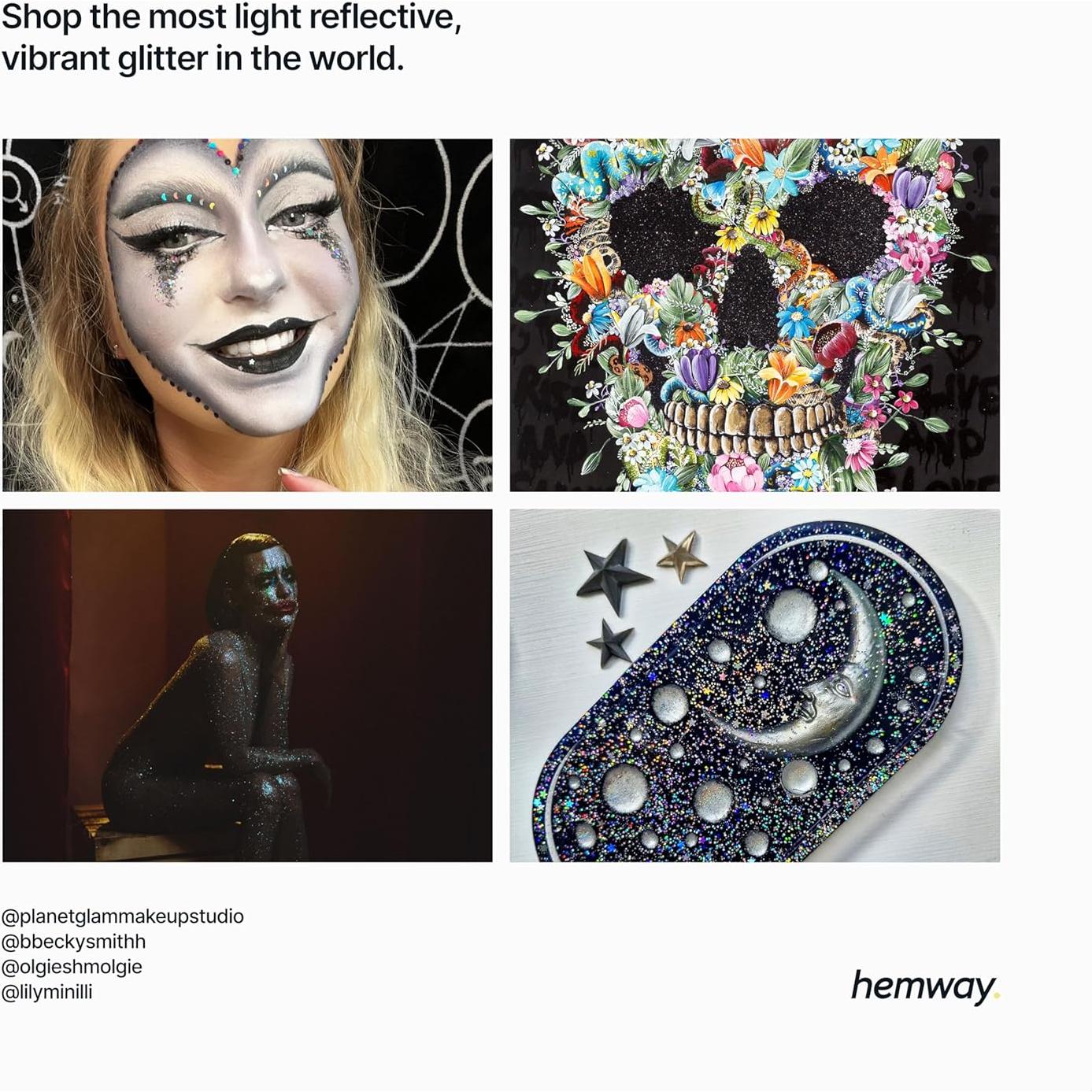 Glitter Holográfico Hemway 210g para Manualidades y Resina